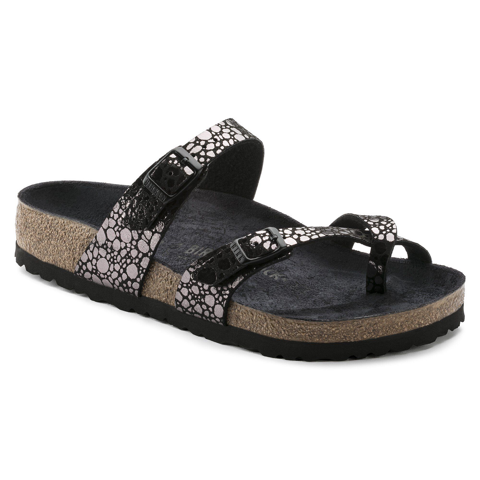 Birkenstock metallic top stones black