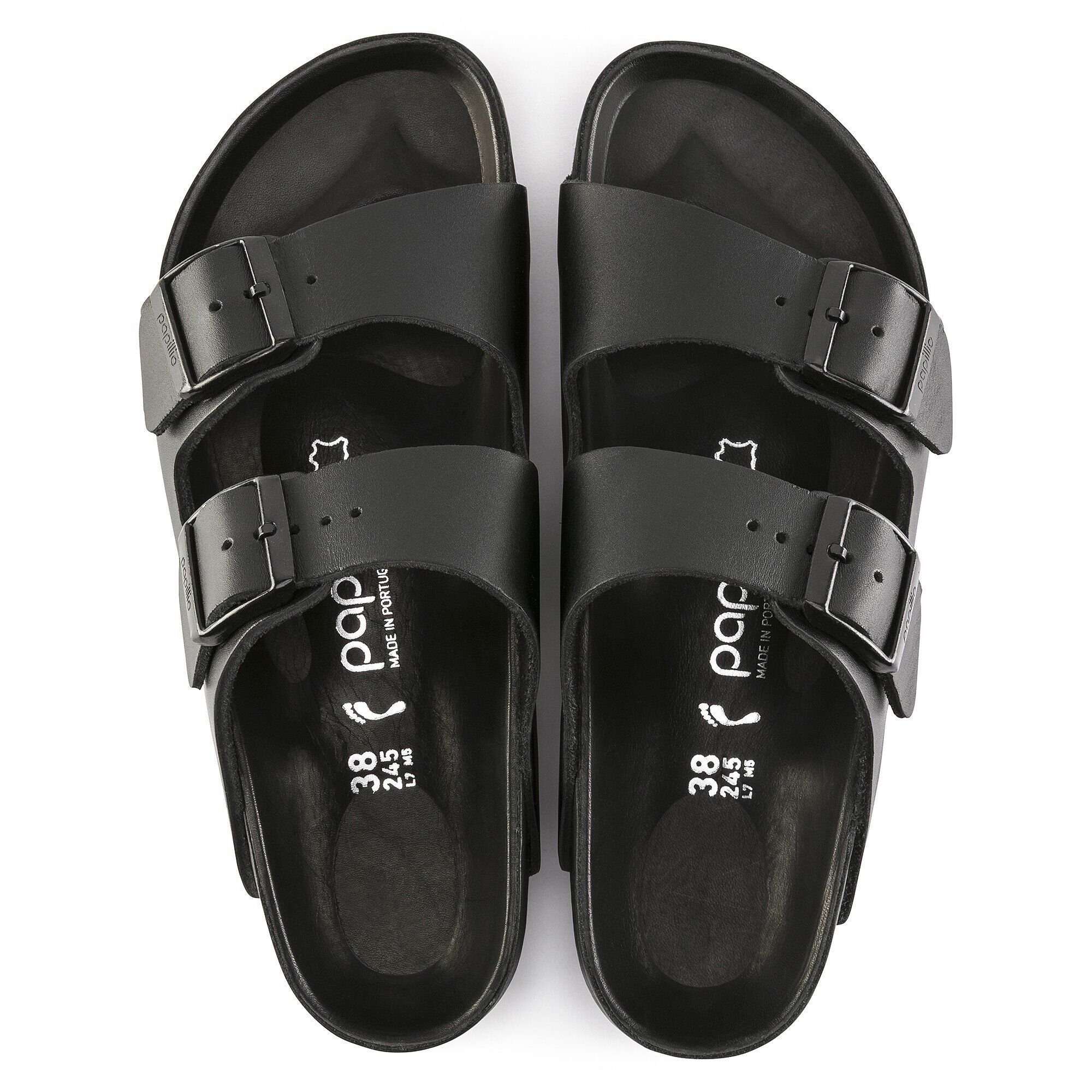 Arizona Platform Leather Black BIRKENSTOCK