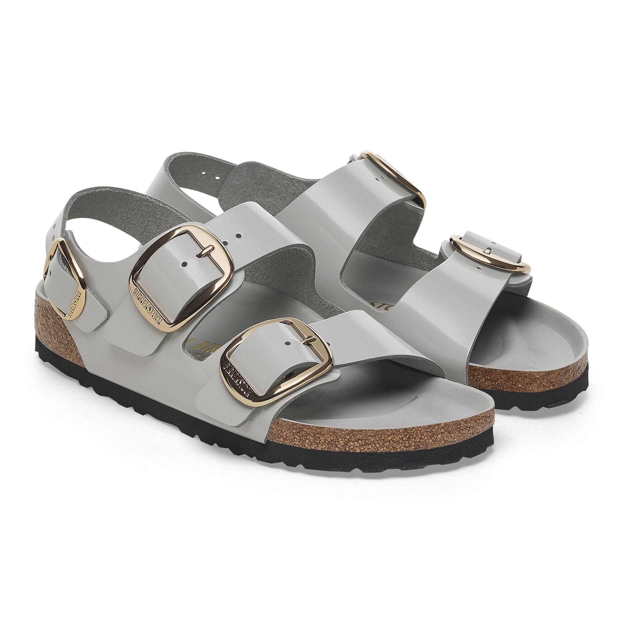 Milano Big Buckle Natural Leather Patent High Shine Stone Milano Big Buckle Natural Leather Patent High Shine Stone