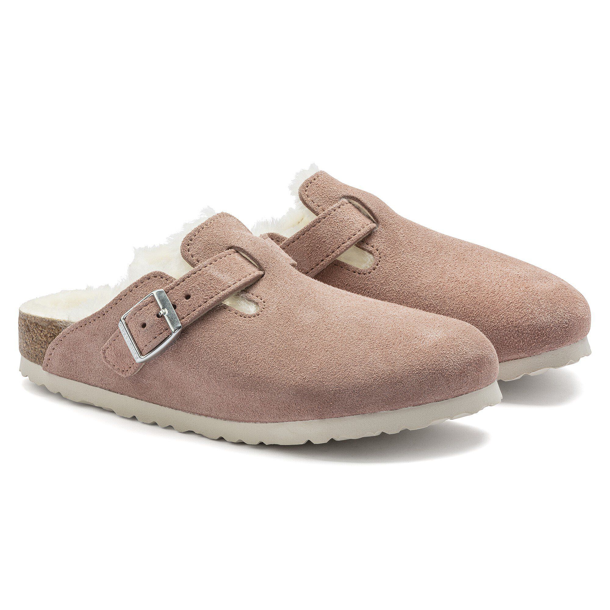 Pink suede birkenstocks top