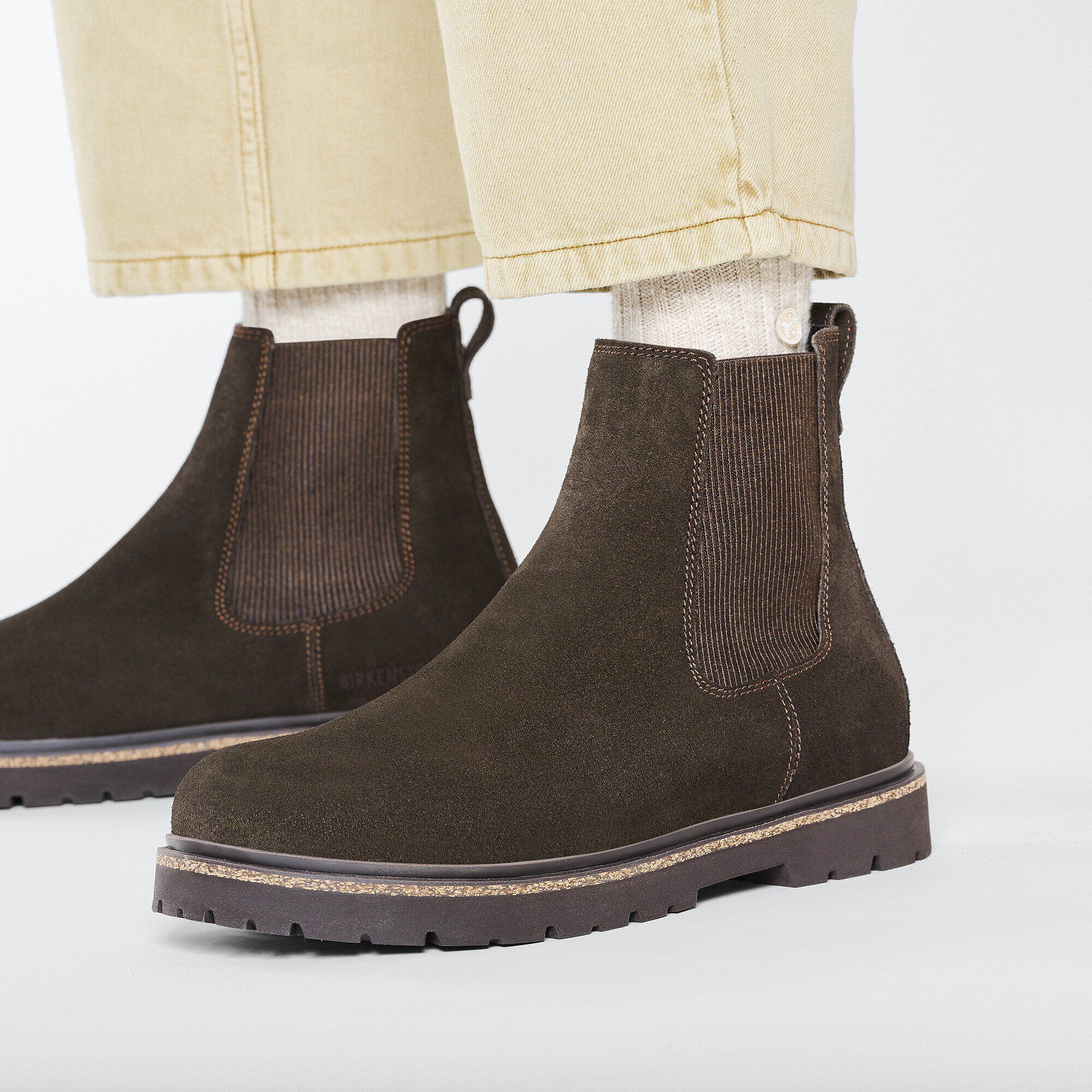 Highwood Slip On Men Suede Leather Mocha | BIRKENSTOCK