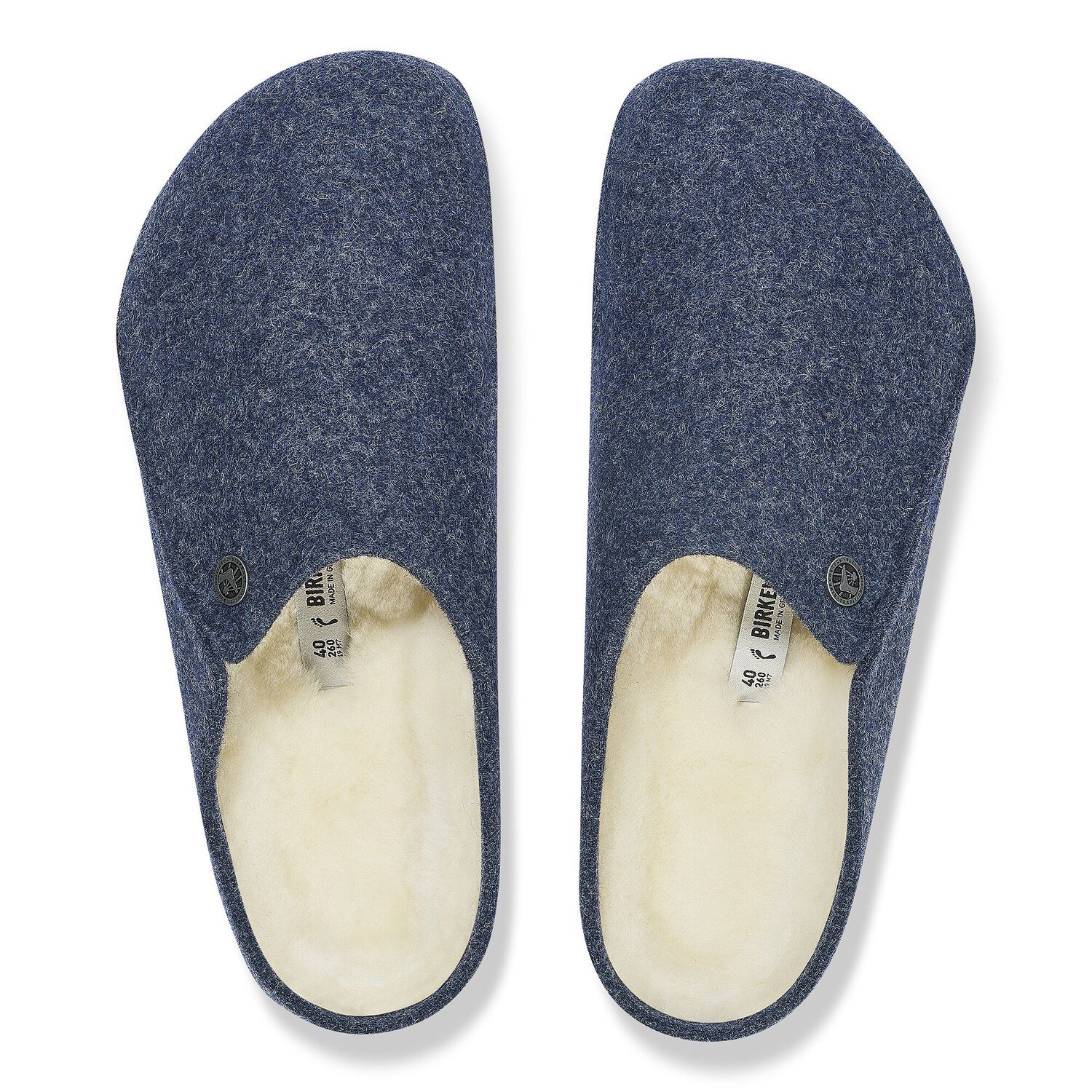 birkenstock zermatt wool felt slippers dark blue