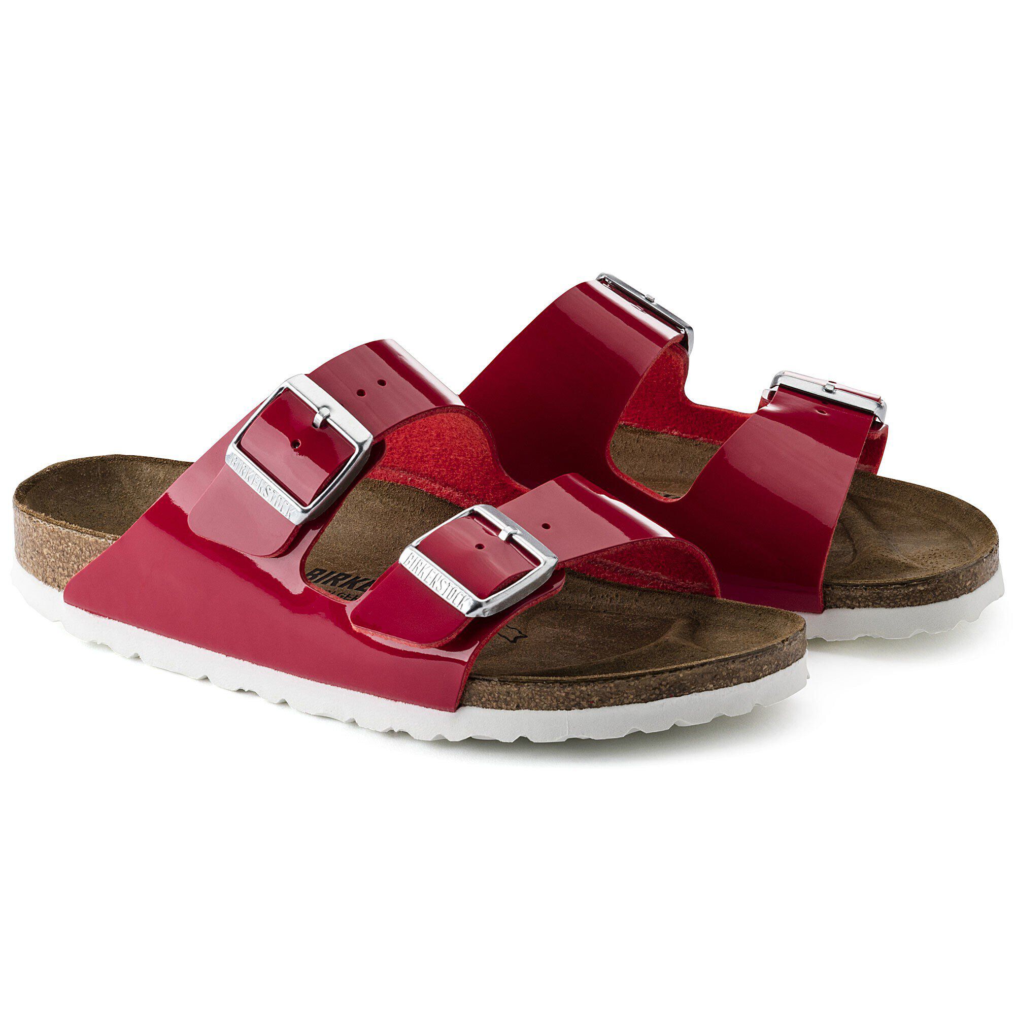 Red patent leather birkenstocks hot sale
