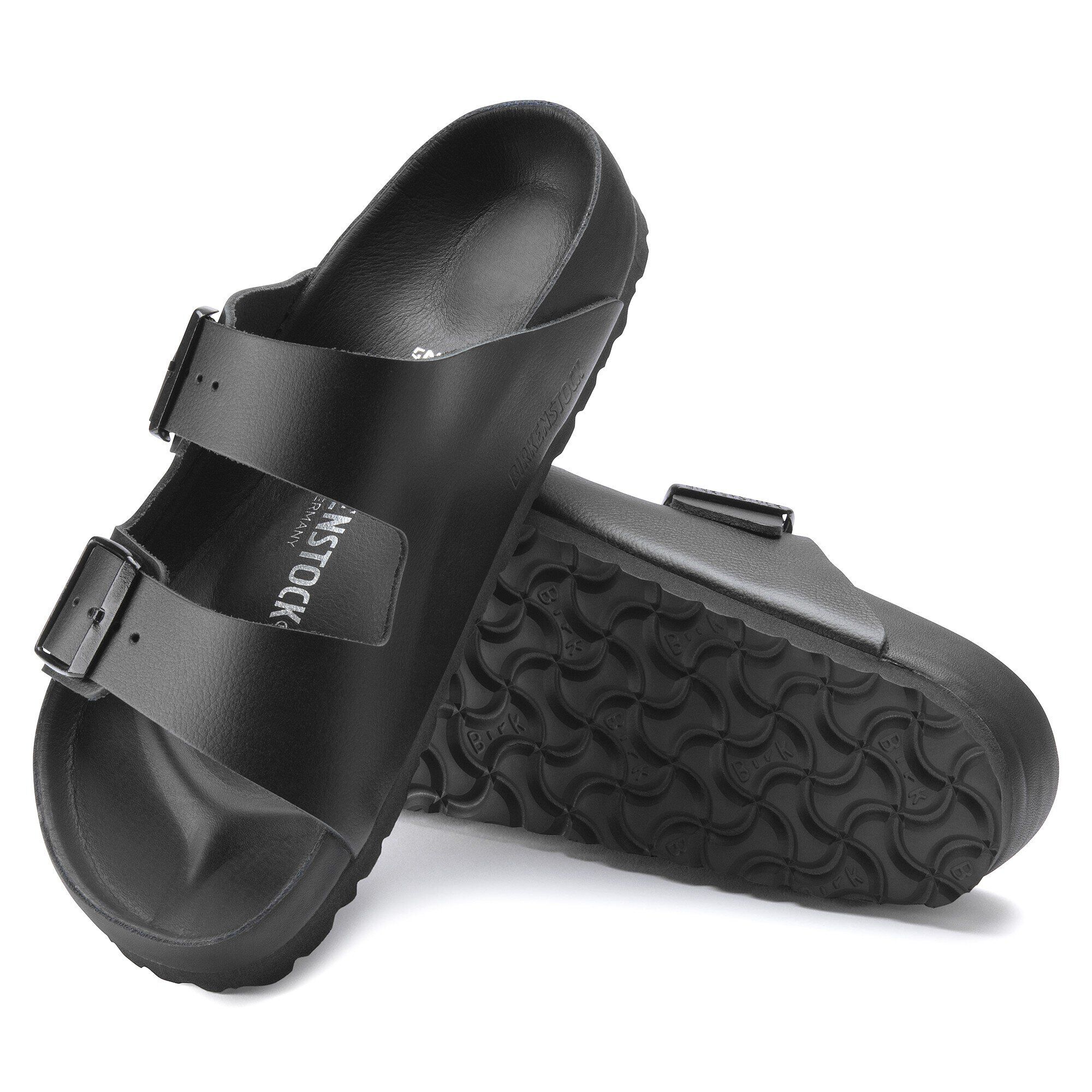 Birkenstock arizona natural leather black sale