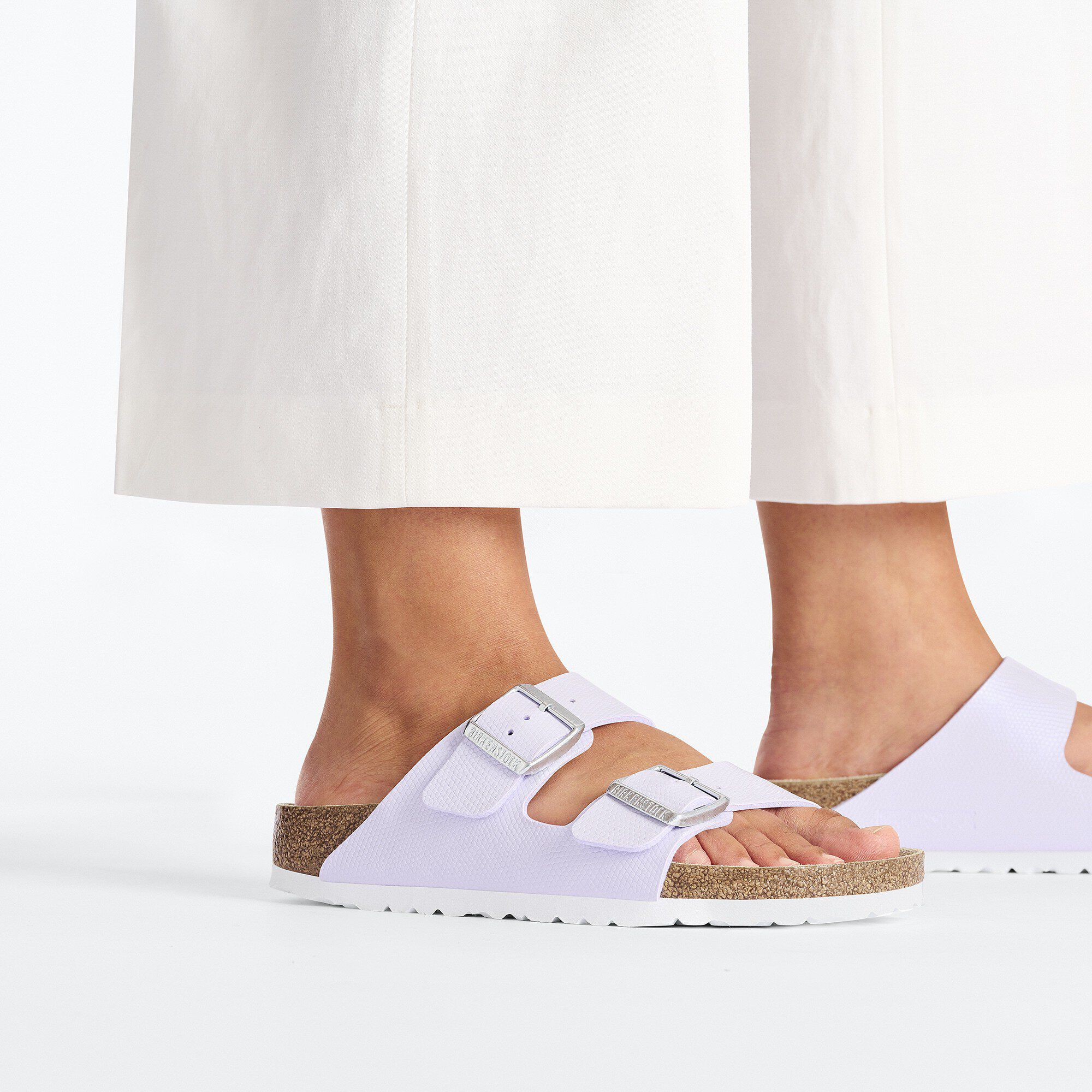 Arizona Birko Flor Embossed Shiny Purple Fog BIRKENSTOCK