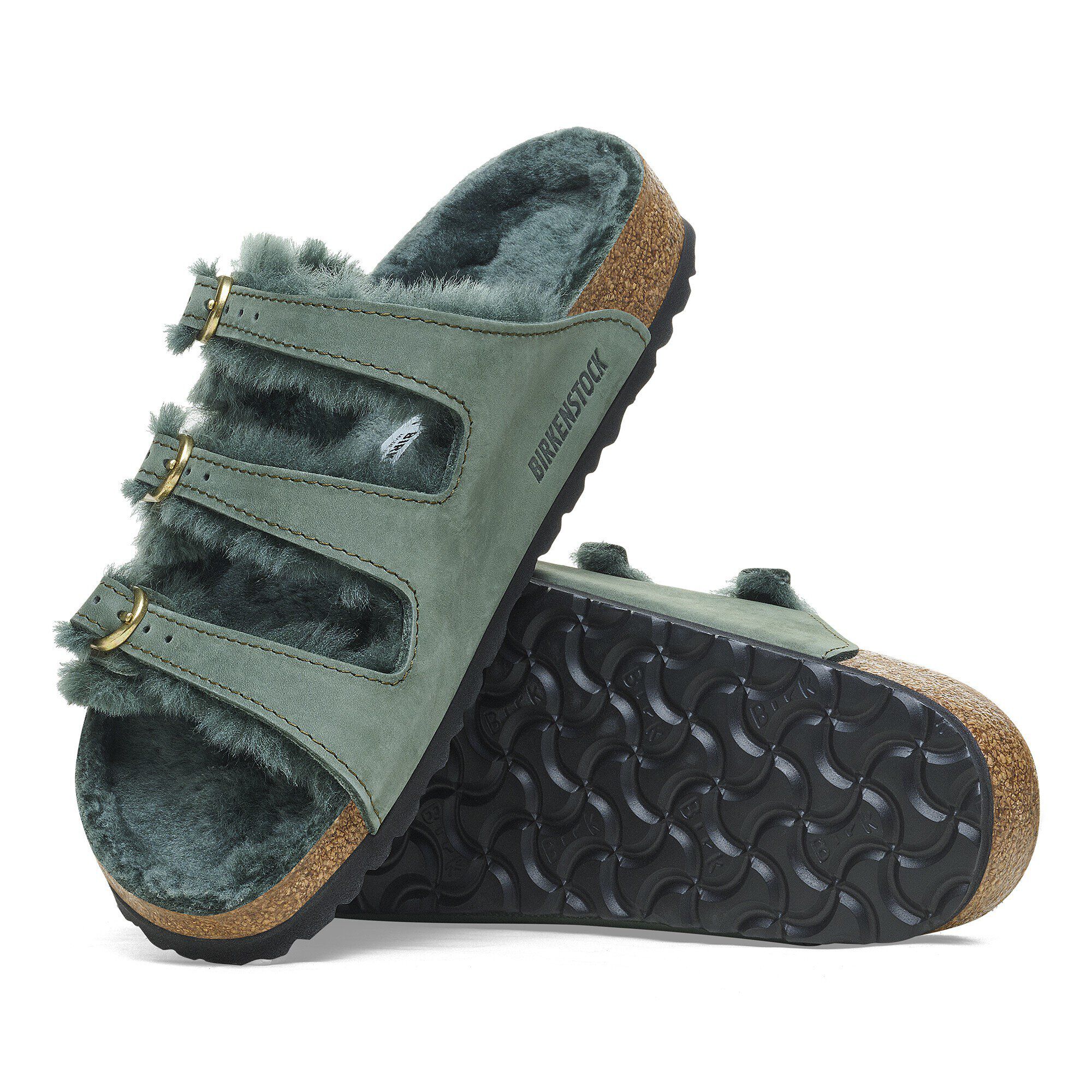 Florida Shearling Nubuck Leather Thyme BIRKENSTOCK