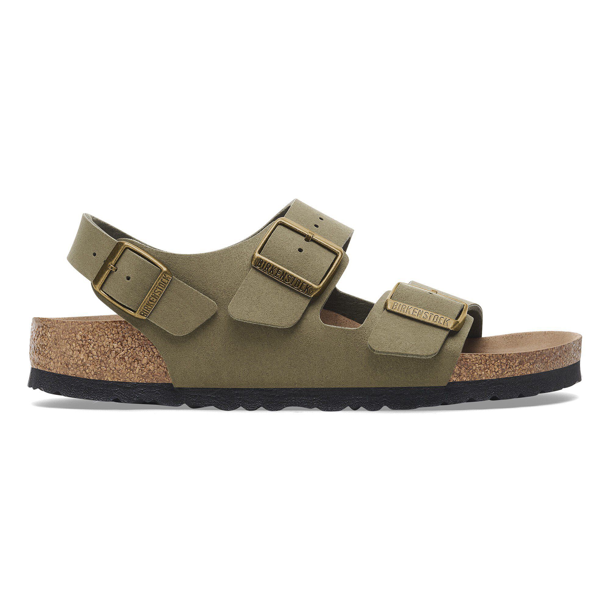 サンダル BIRKENSTOCK Olive green raffia Milano sandals 1774 Milano Raffia Cotton/Polyester/Polyamide/Elastane