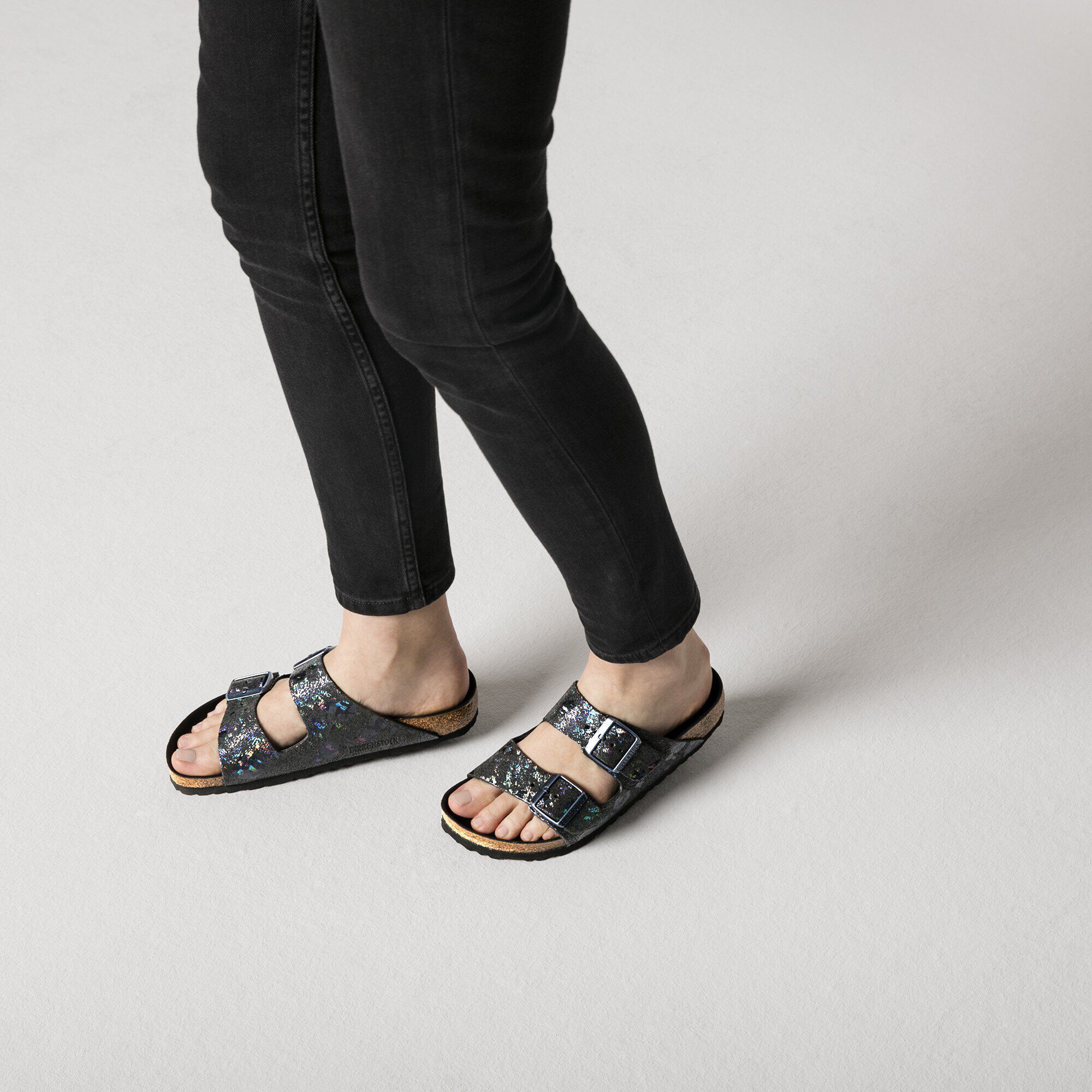 Black deals metallic birkenstock