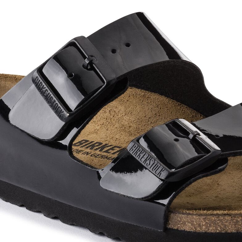 Lilla udstødning universitetsområde Arizona Birko-Flor Patent Black Patent | BIRKENSTOCK
