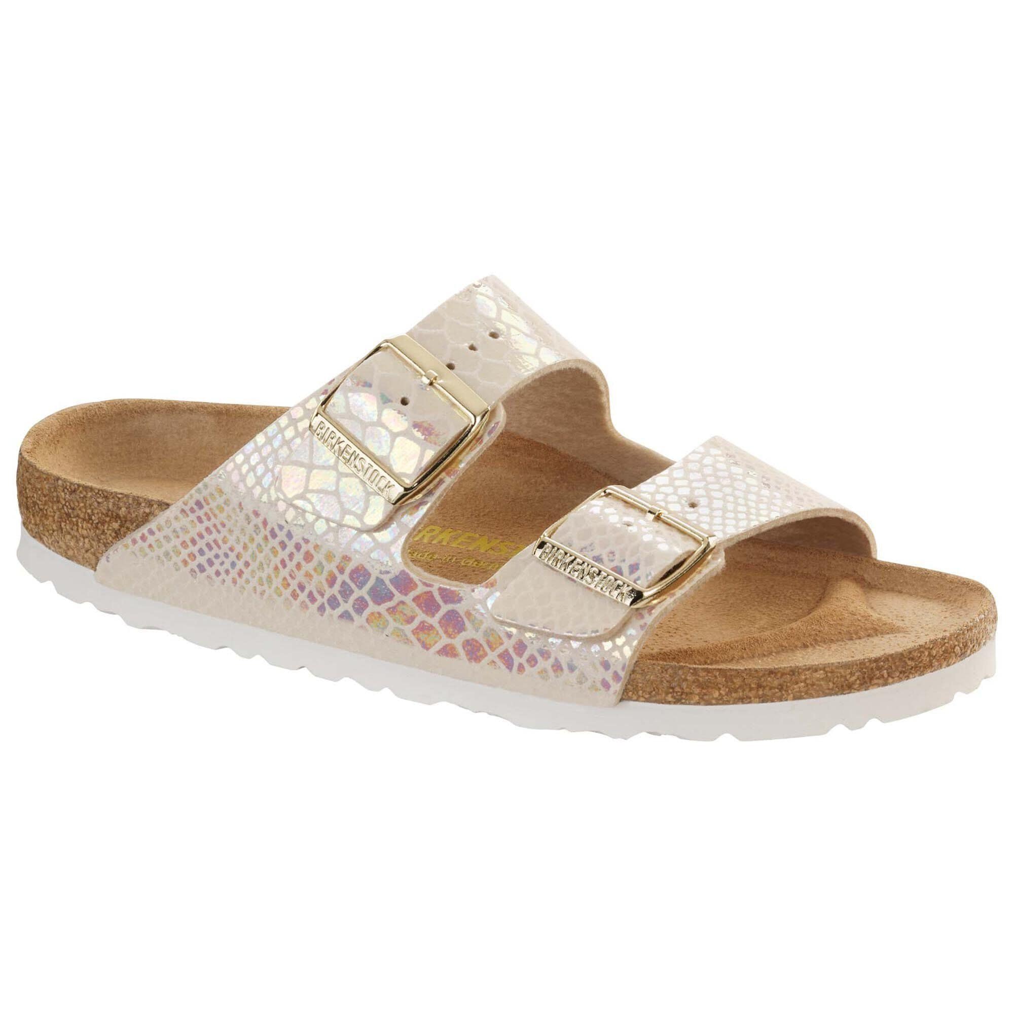 Birkenstock shiny snake white top