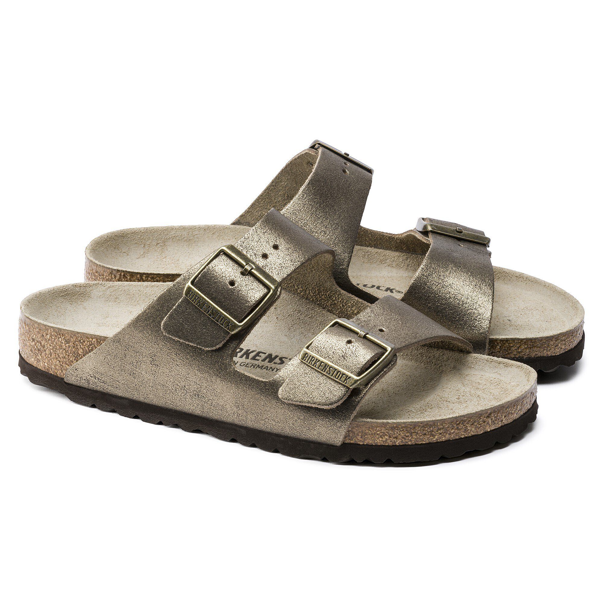 Arizona Suede Leather Washed Metallic Antique Gold