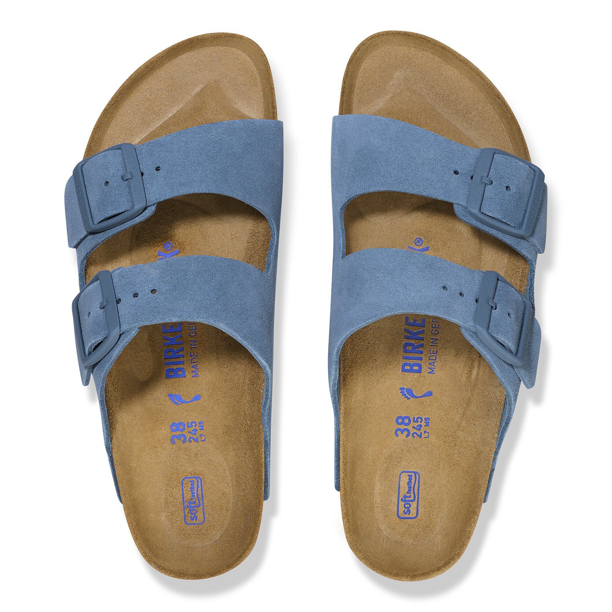 Arizona Soft Footbed Suede Leather Elemental Blue BIRKENSTOCK