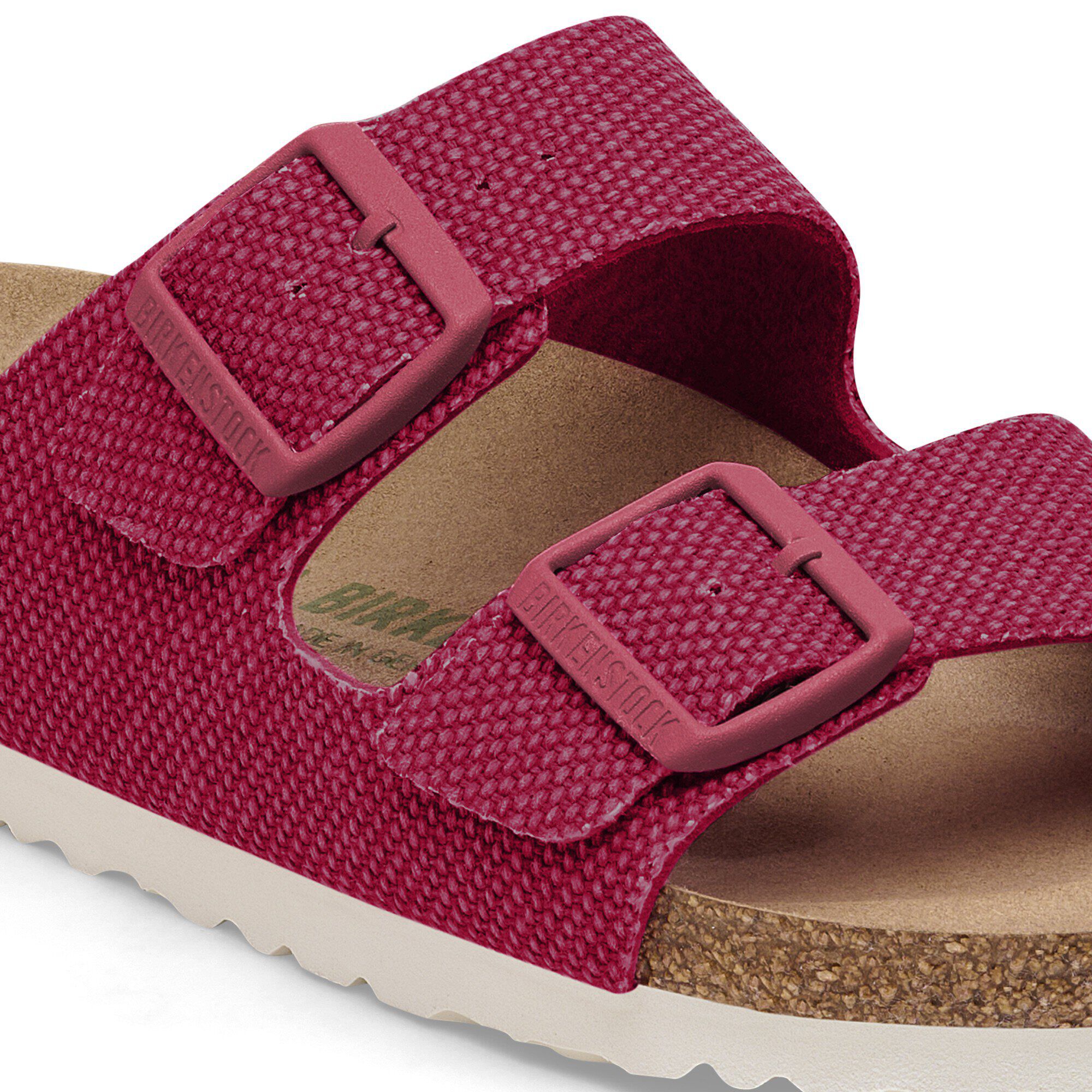 Red suede birkenstock arizona top