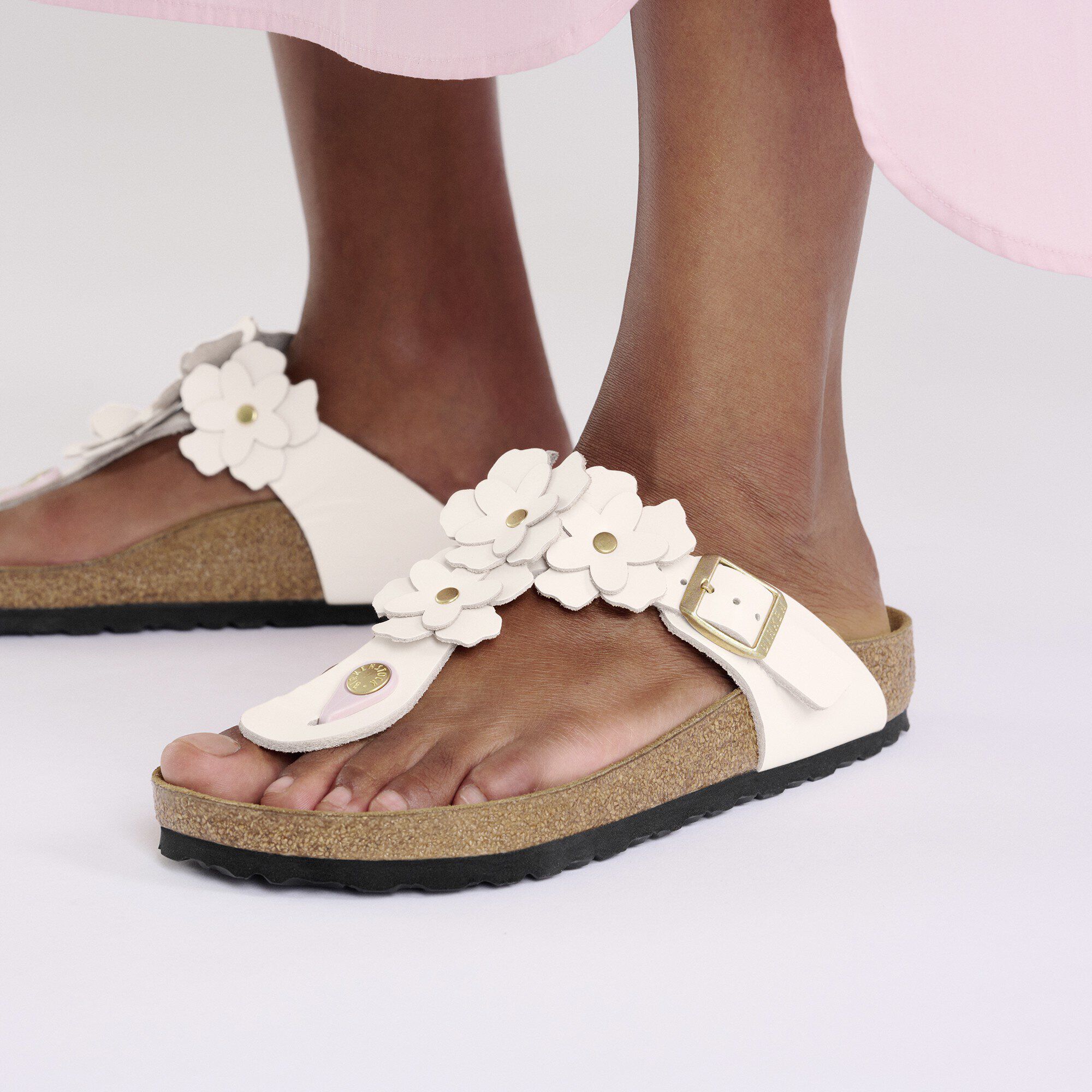 Gizeh Flower Leather Light Rose | BIRKENSTOCK