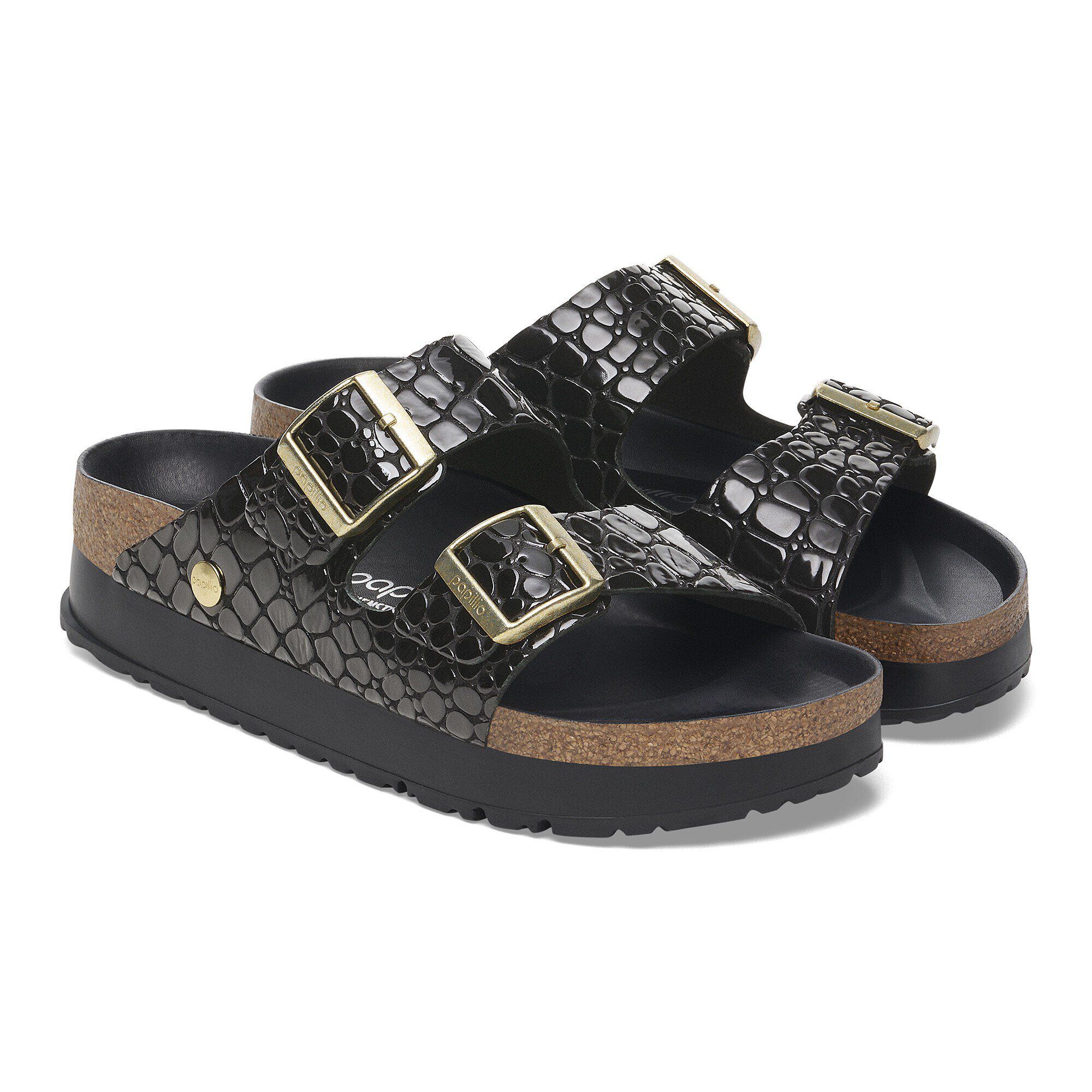 Arizona Flex Platform Leather Patent Black | BIRKENSTOCK