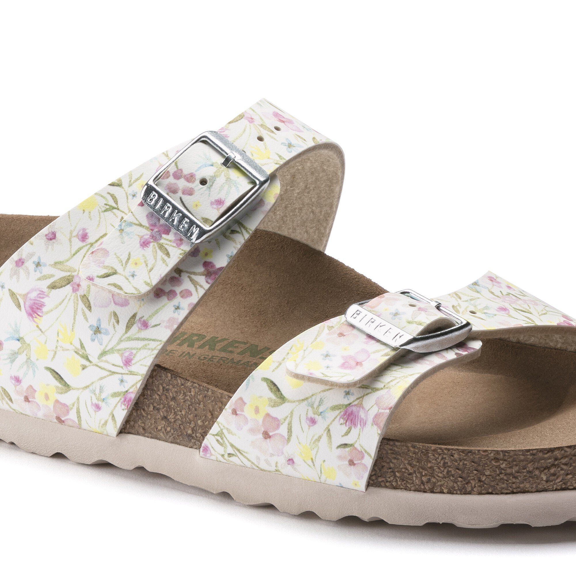 White floral birkenstock store