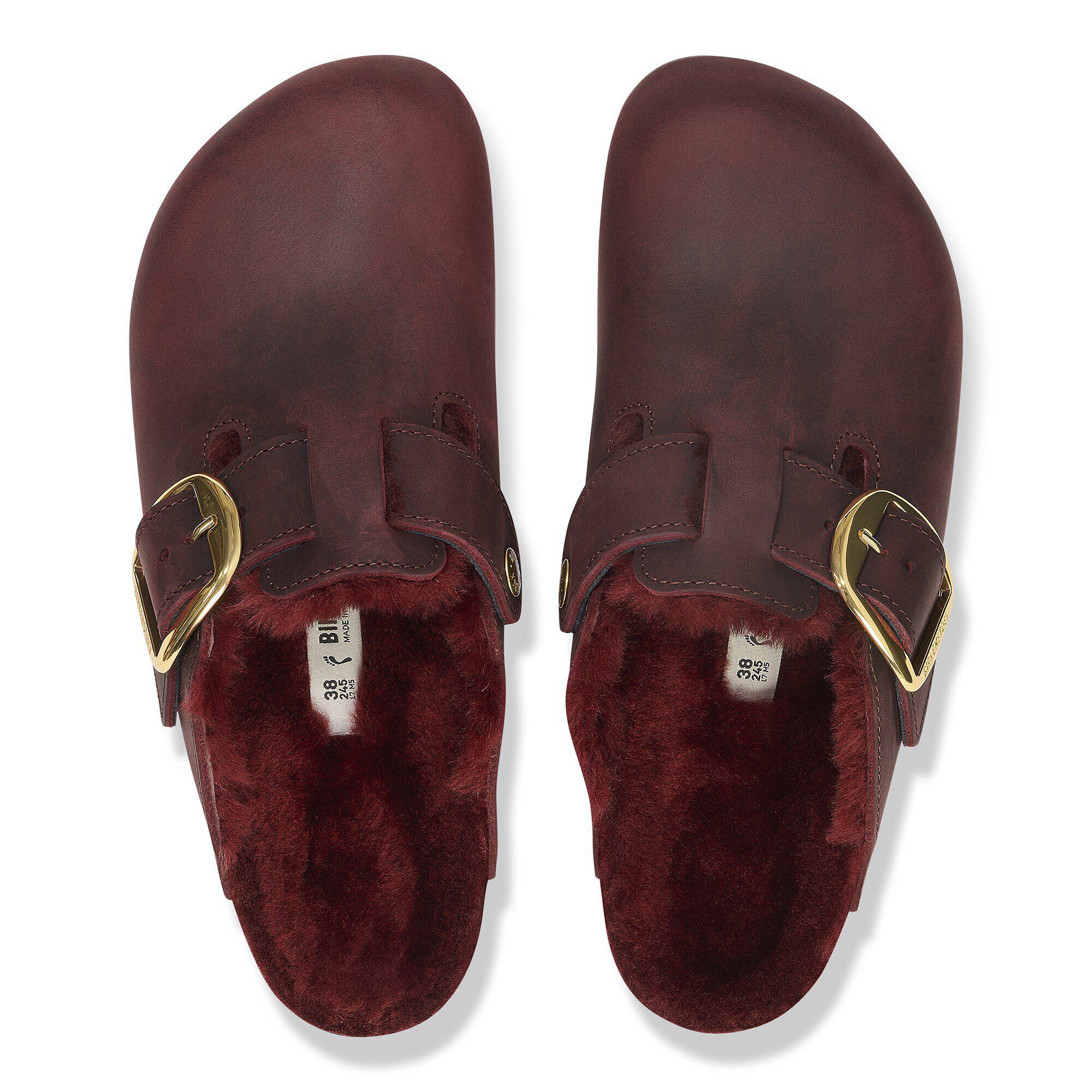 Boston Big Buckle Shearling Oiled Leather Zinfandel | BIRKENSTOCK