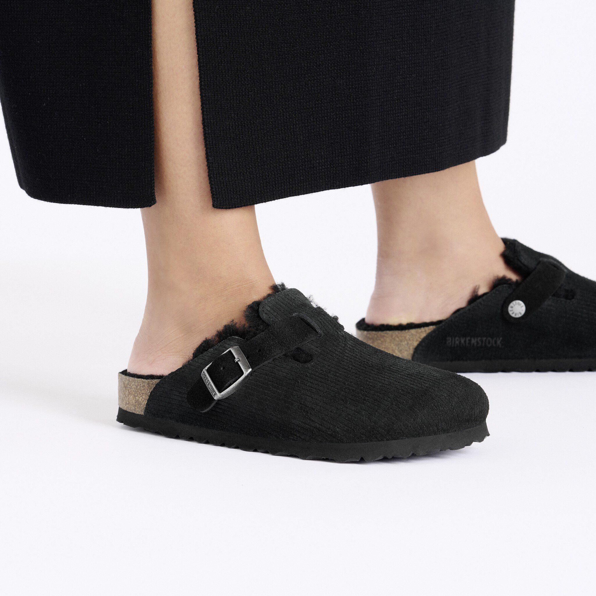 Birkenstock Boston Corduroy Suede Classic Footbed Clogs