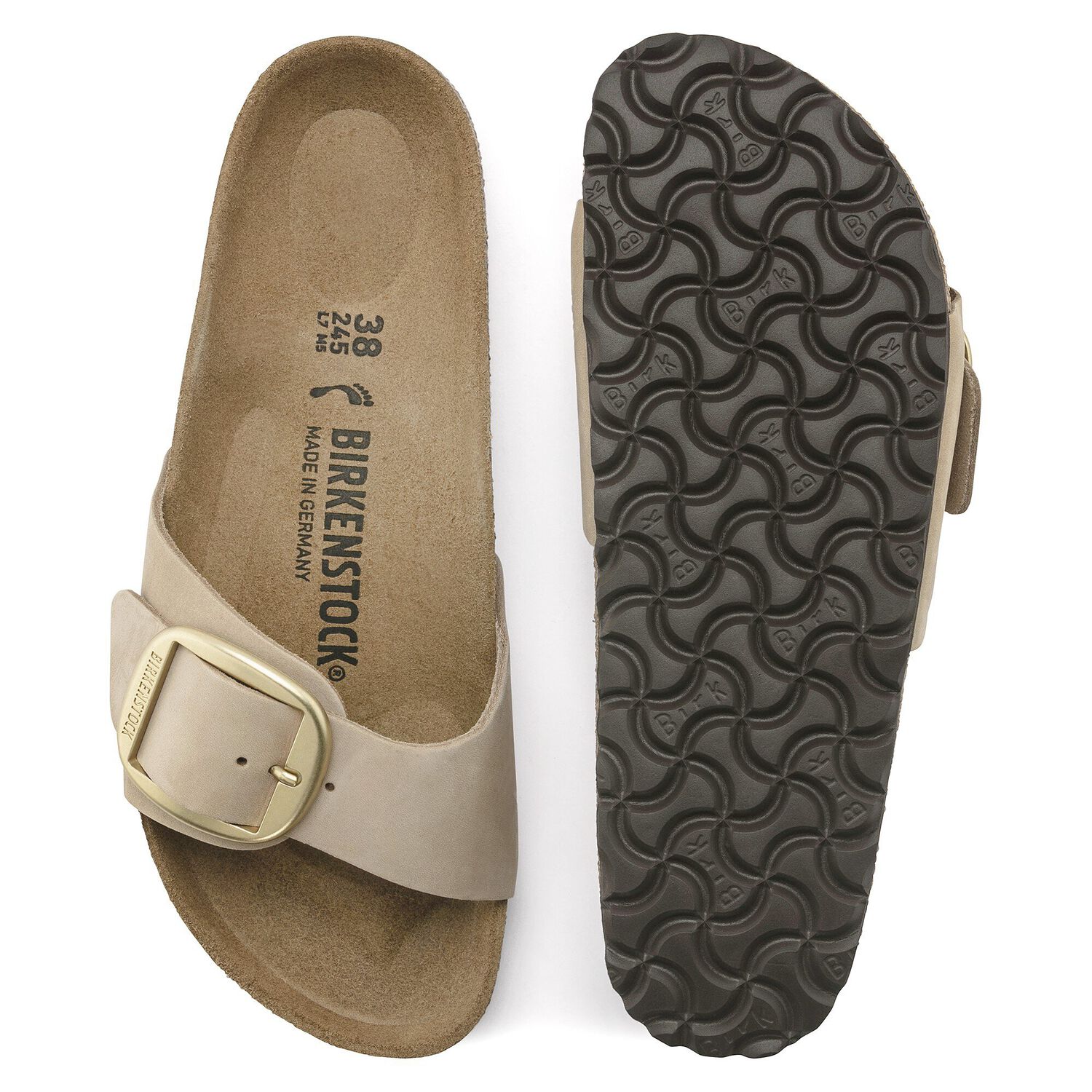Madrid Big Buckle Nubuck Leather Sandcastle BIRKENSTOCK