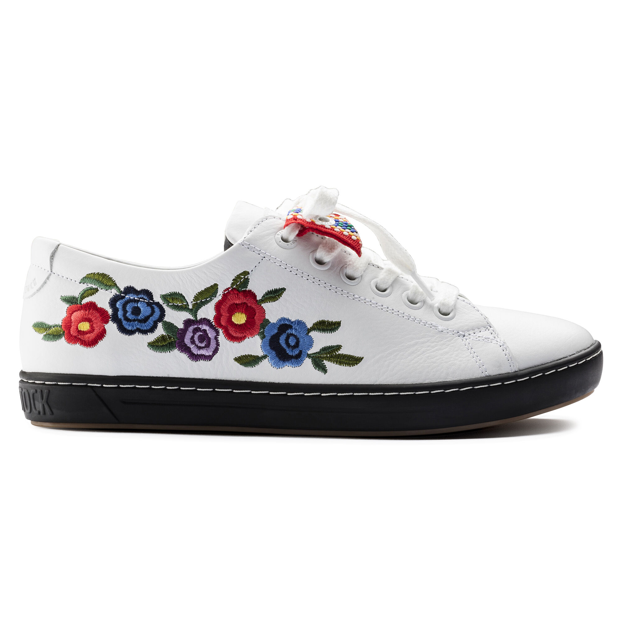 Arran Natural Leather Flowers White