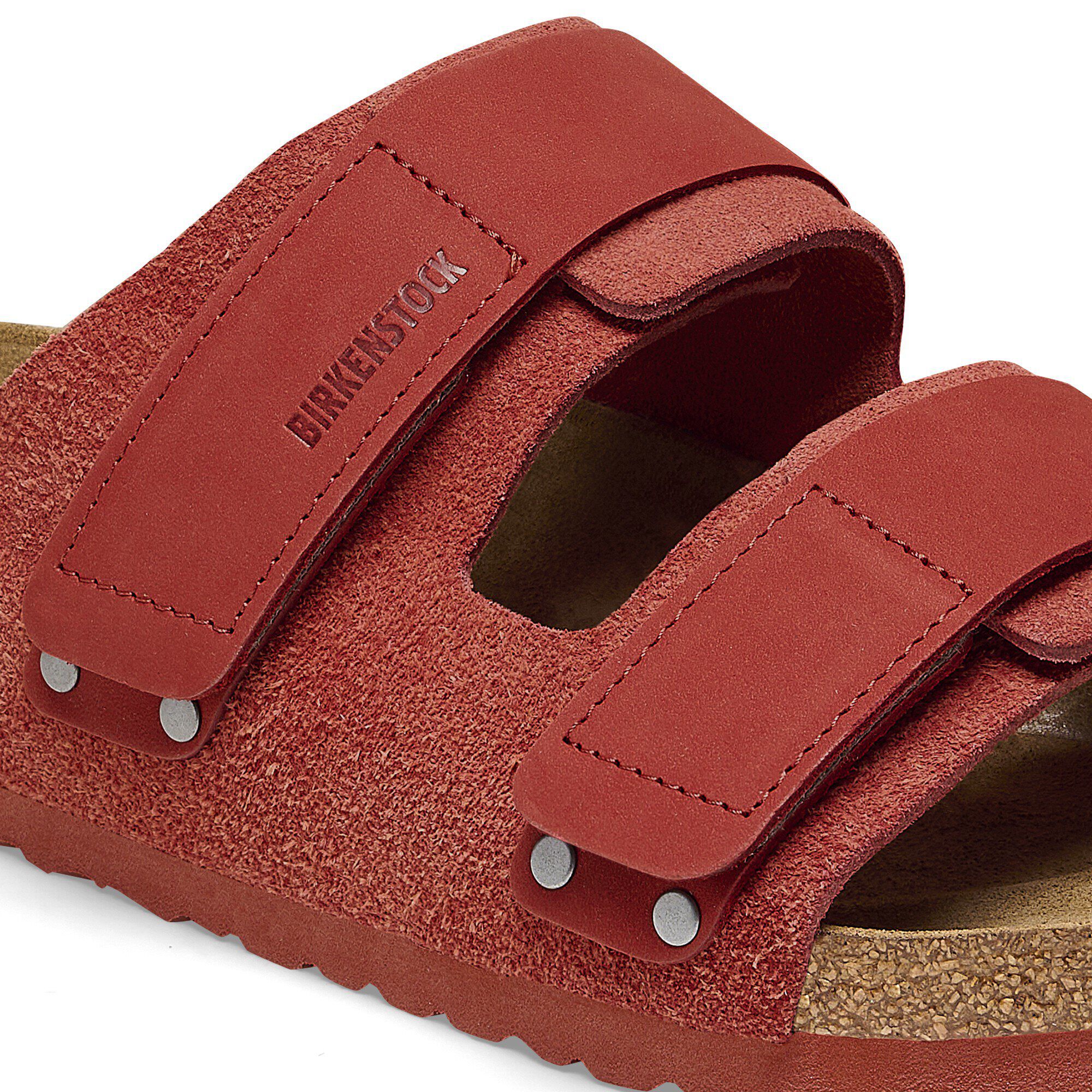 Red leather birkenstocks clearance