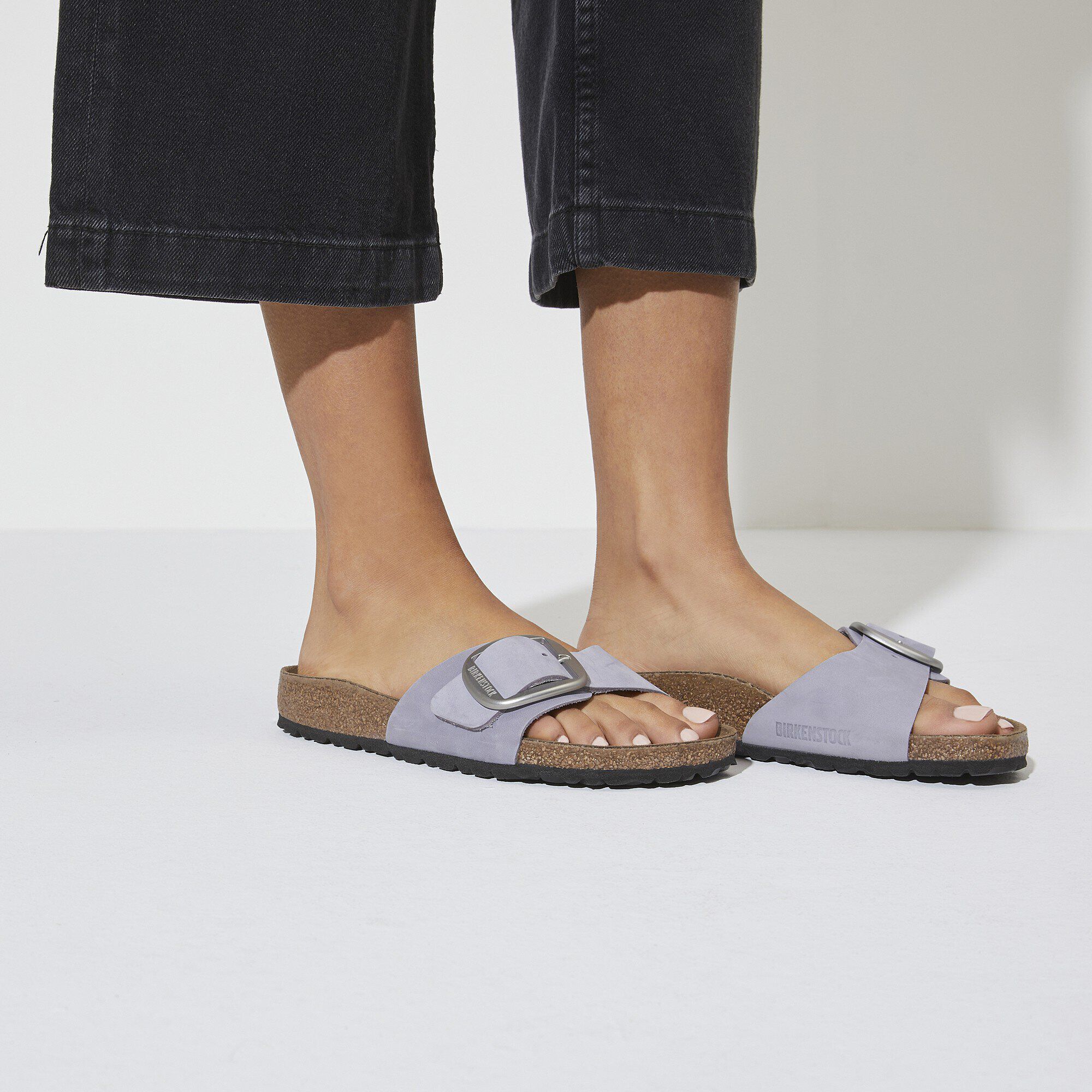 Madrid Big Buckle Nubuck Leather Purple Fog | BIRKENSTOCK