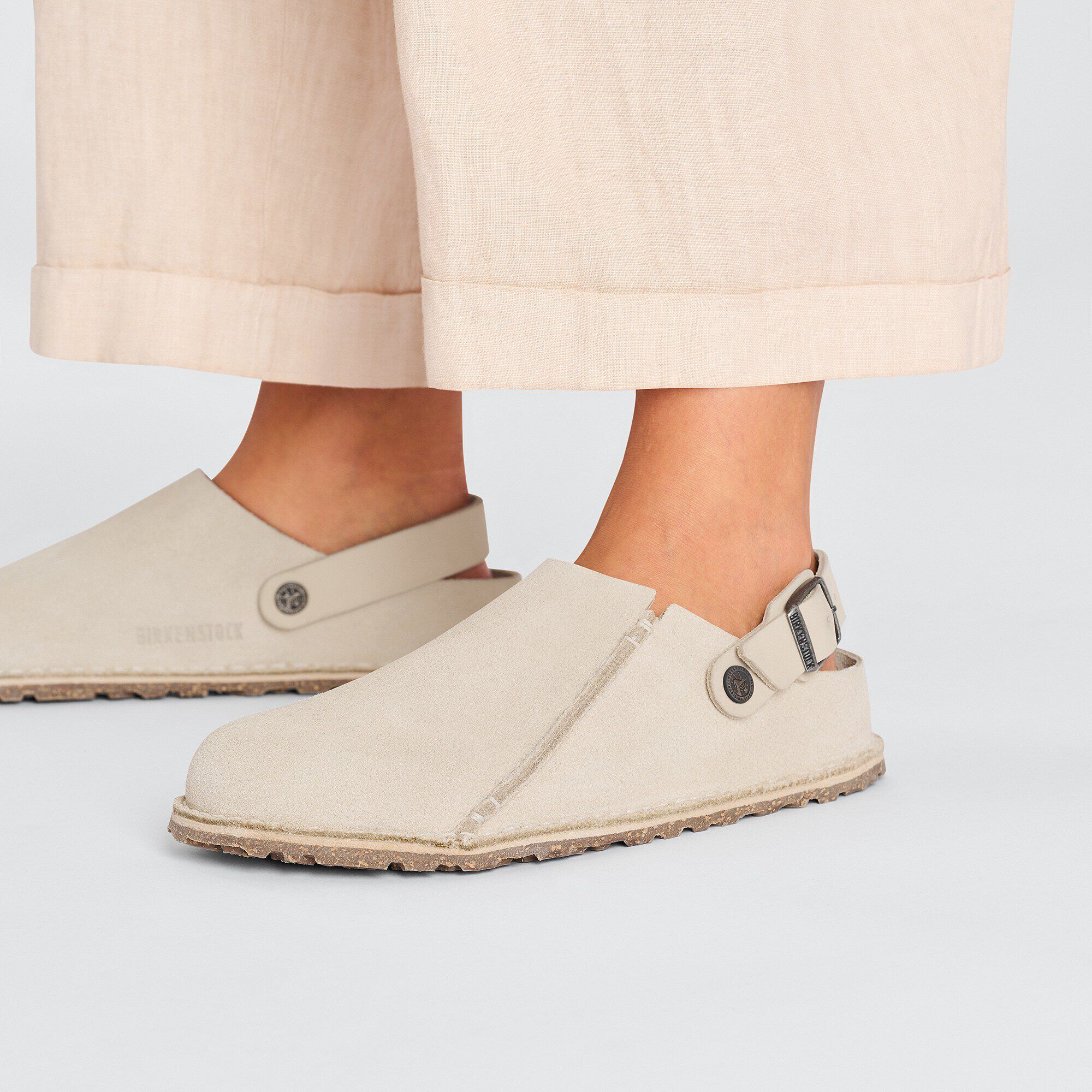 Lutry Premium Suede Suede Leather Eggshell | BIRKENSTOCK