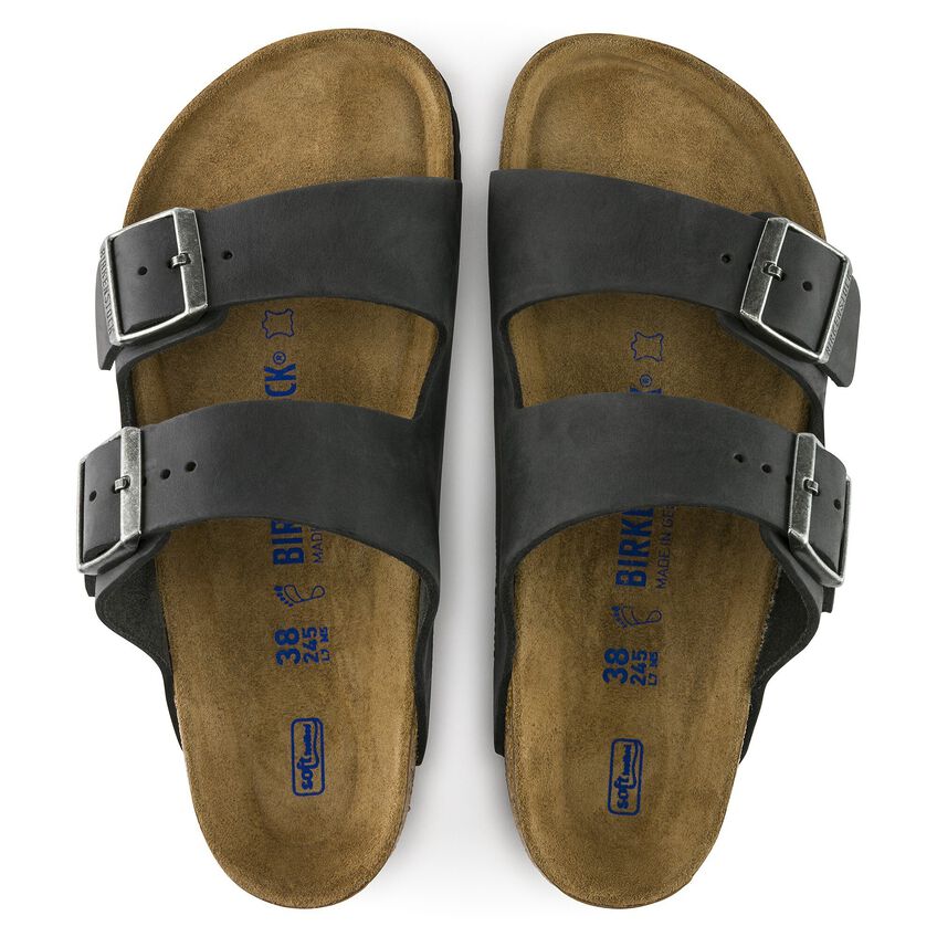 Arizona Soft Footbed Oiled Black | BIRKENSTOCK