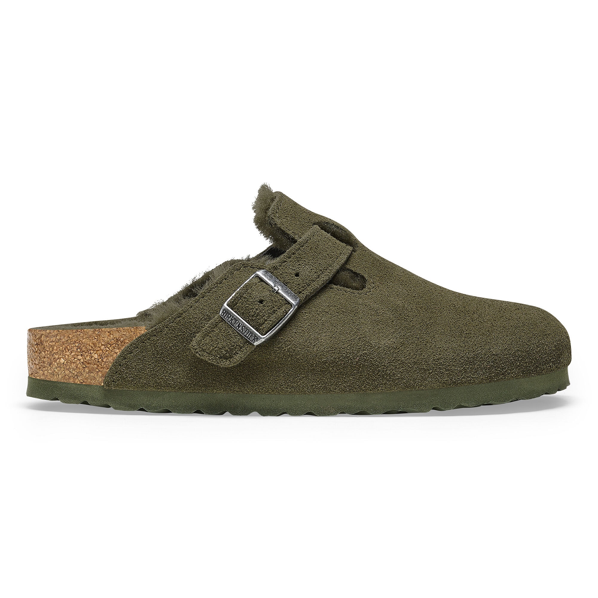 Boston Shearling Suede Leather Thyme BIRKENSTOCK