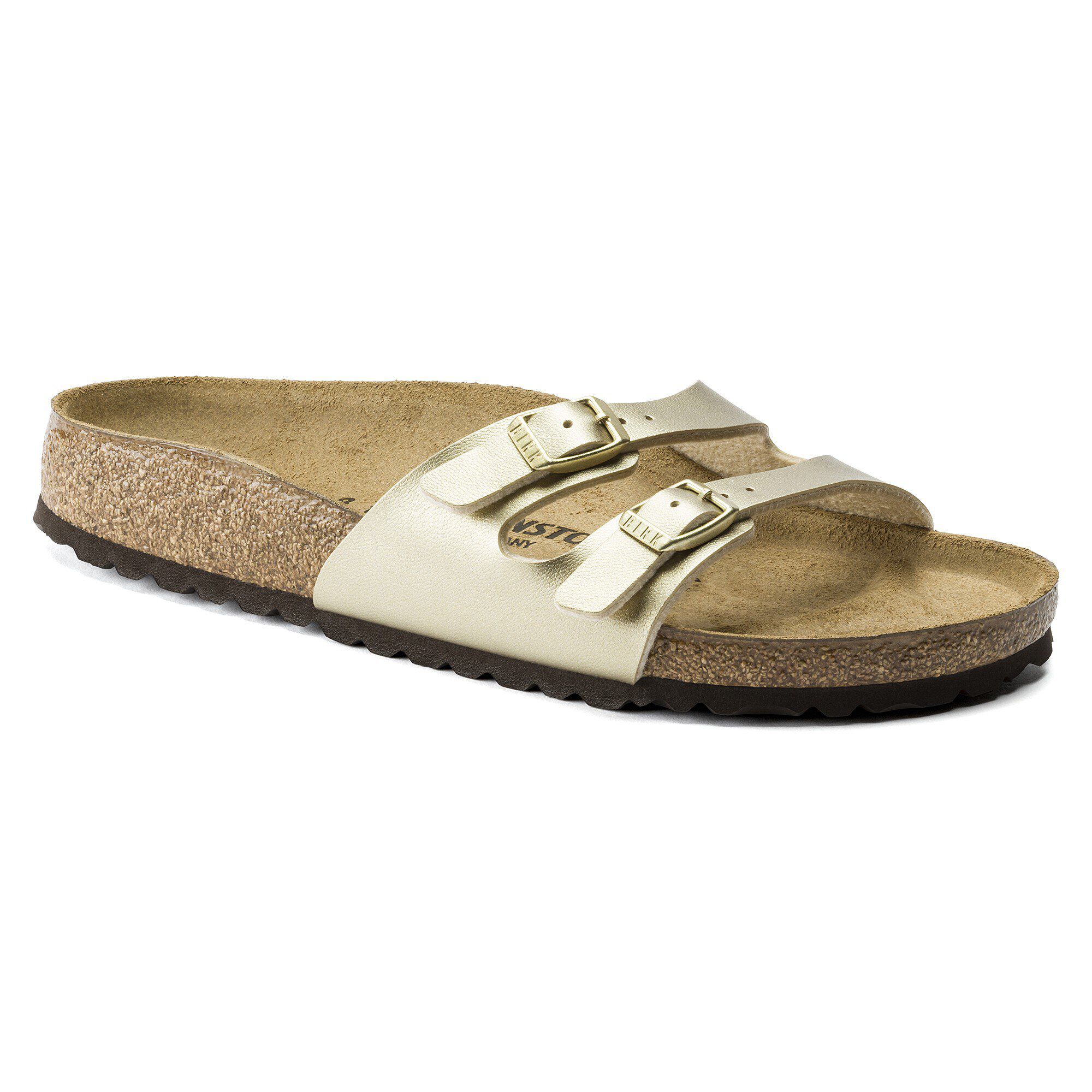 white and gold birkenstocks