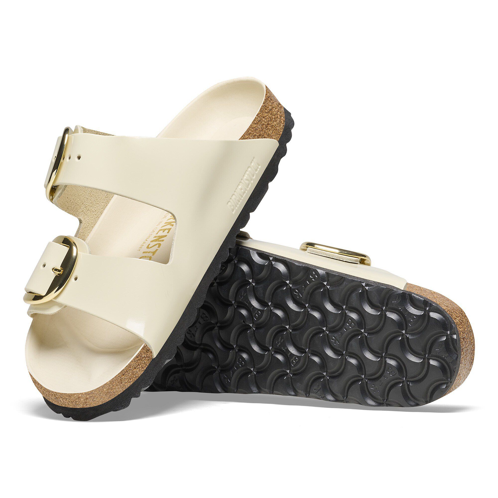 Arizona Big Buckle Natural Leather Patent High Shine Ecru Arizona Big Buckle Natural Leather Patent High Shine Ecru