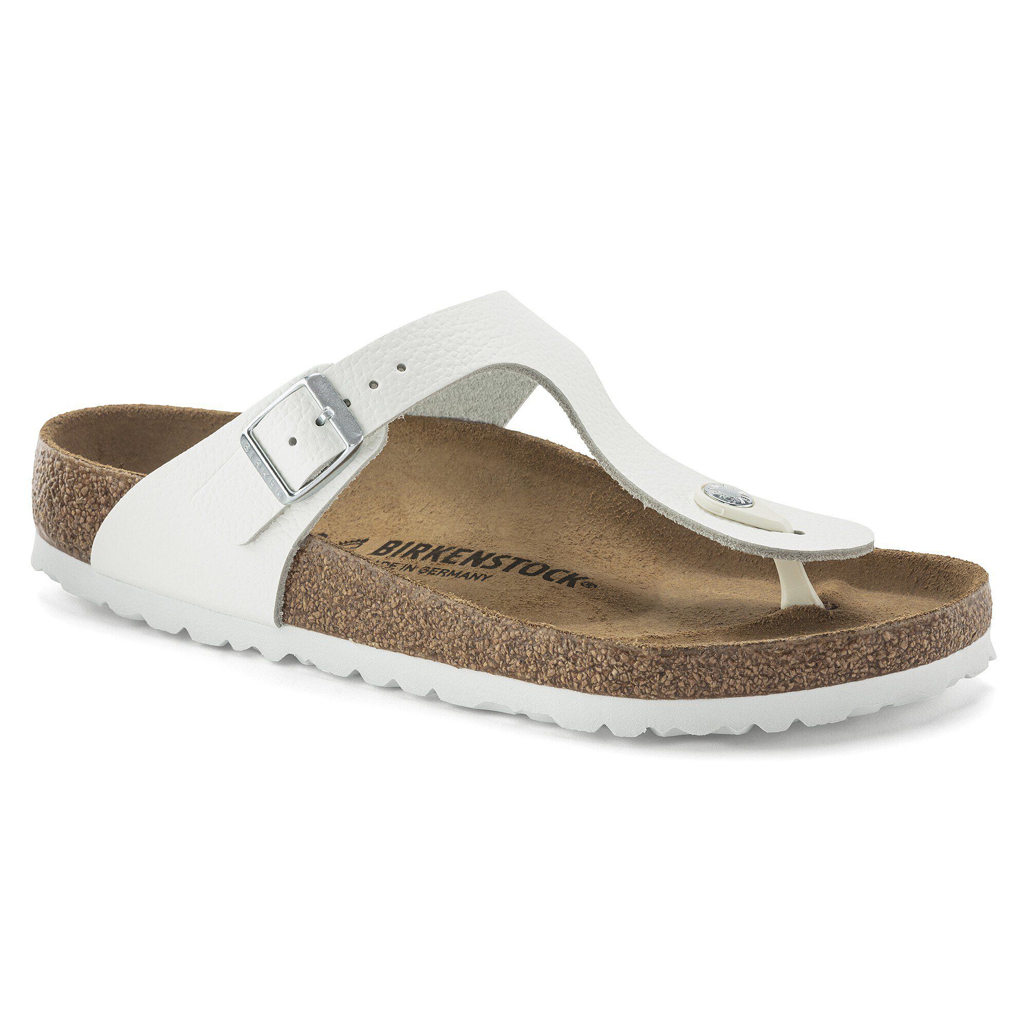 Birkenstock Gizeh Leather White Thong Sandals