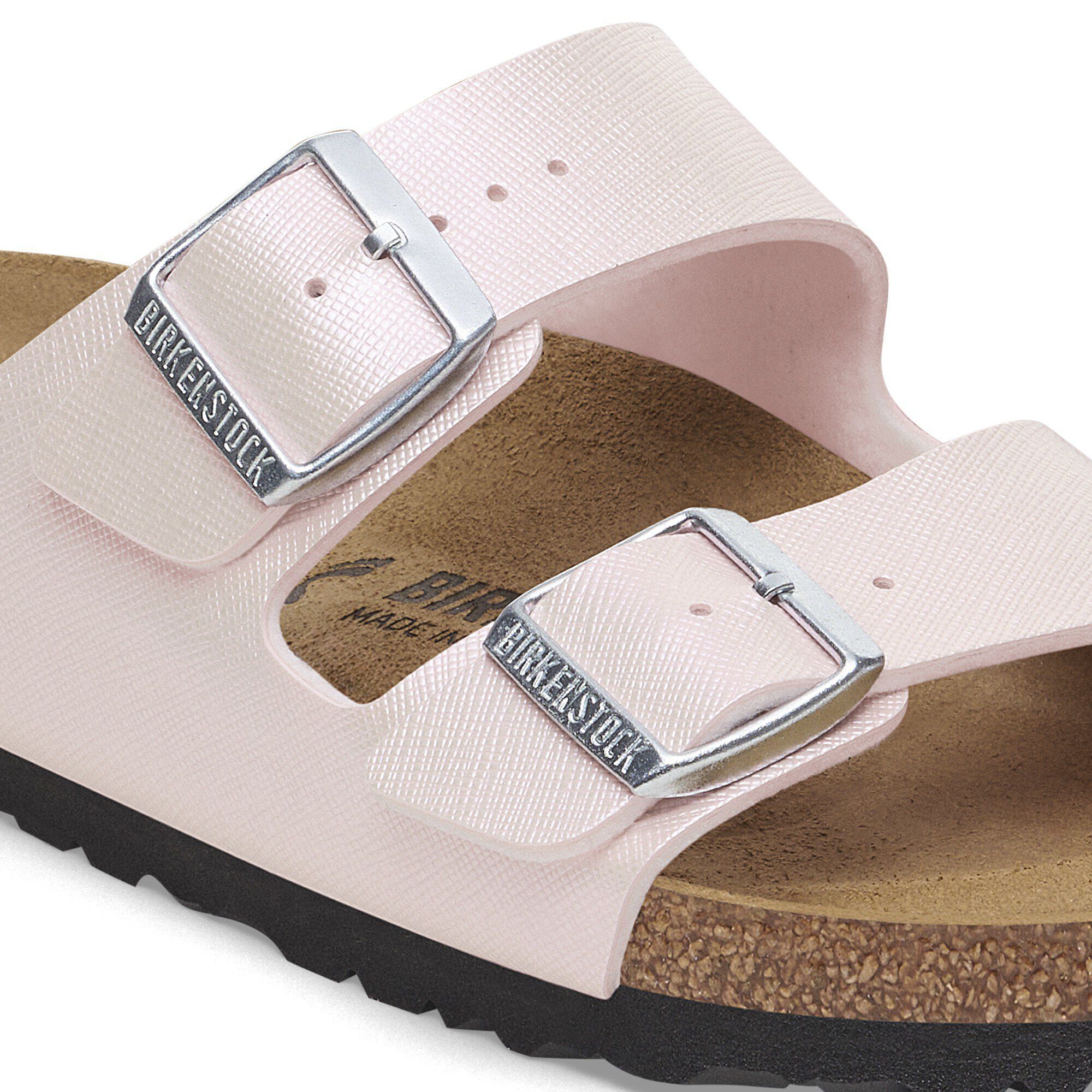 【国内発送】 Arizona Birko-Flor Embossed Saffiano Iridescent Light Rose 靴