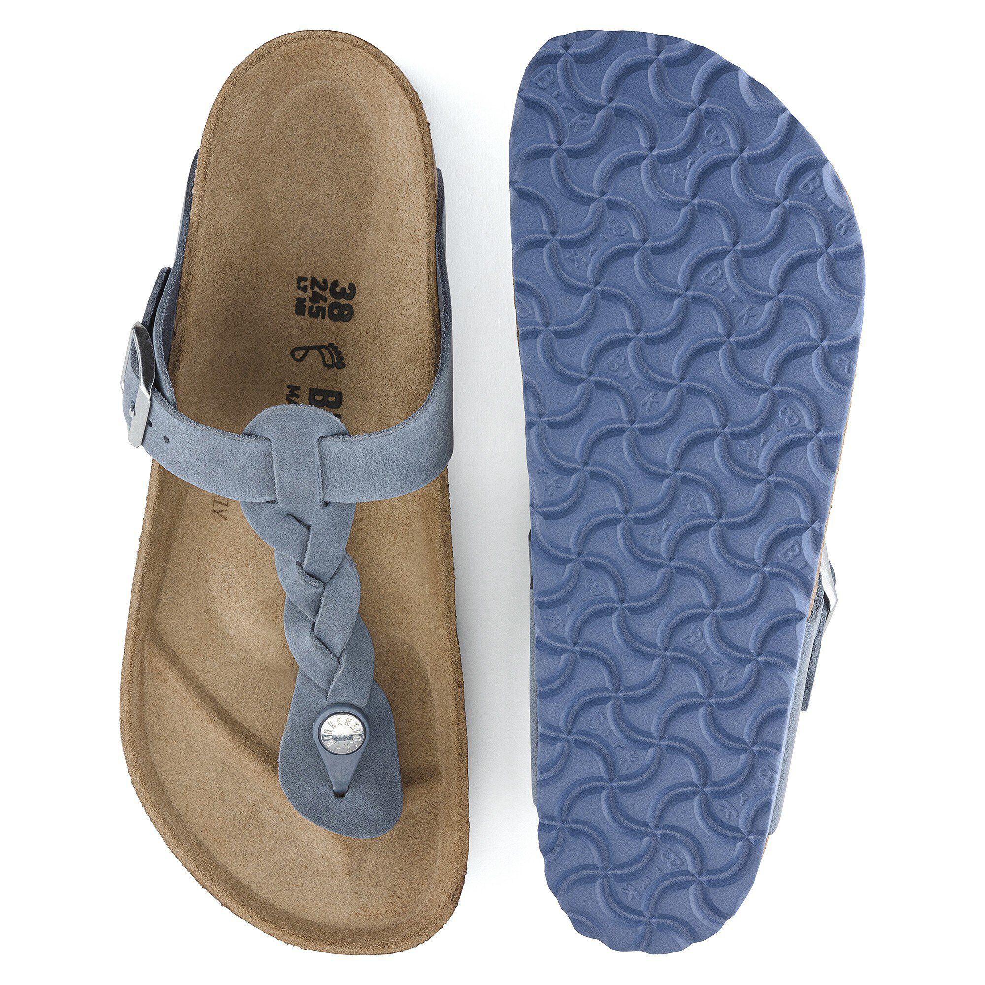 Gizeh Braided Oiled Leather Dusty Blue BIRKENSTOCK