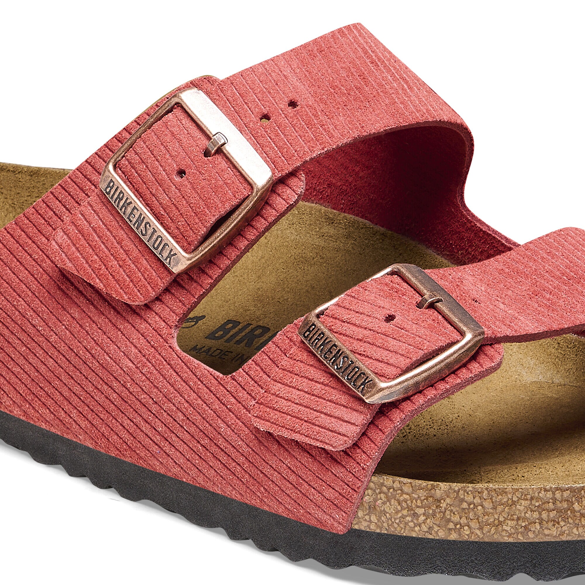 Red suede birkenstock arizona store
