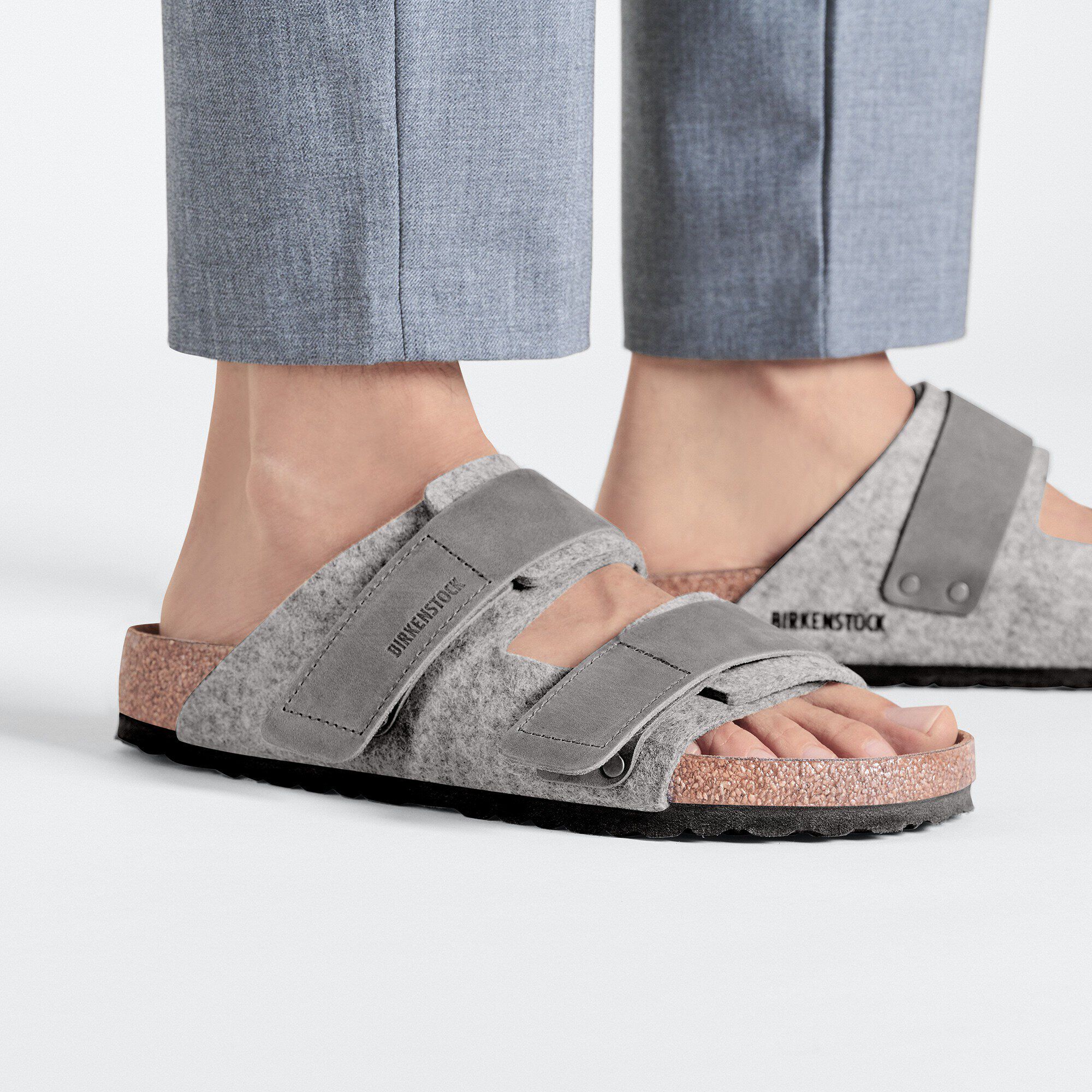 Uji Natural Leather-Felt Light Gray | BIRKENSTOCK