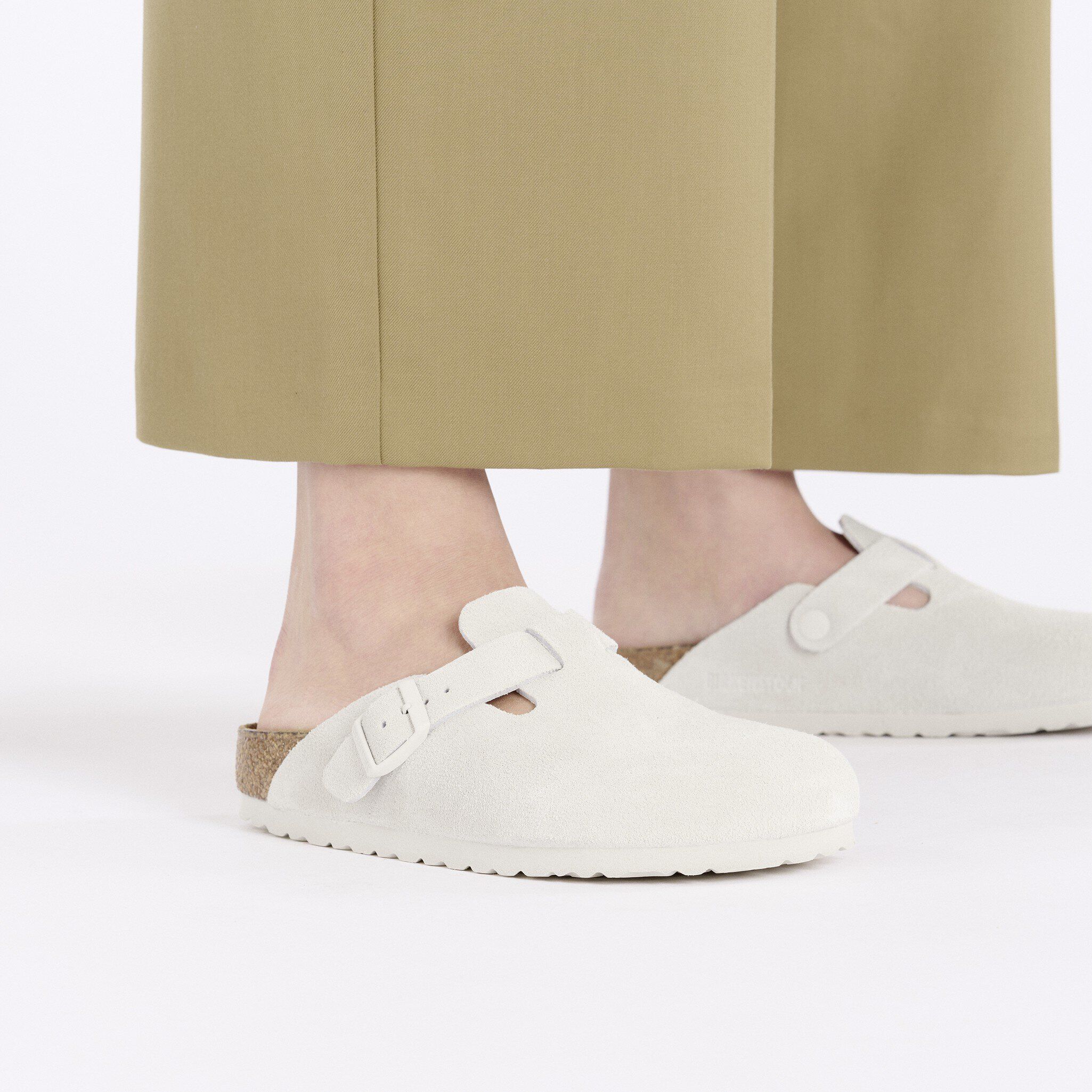 White soft bed birkenstocks cheap