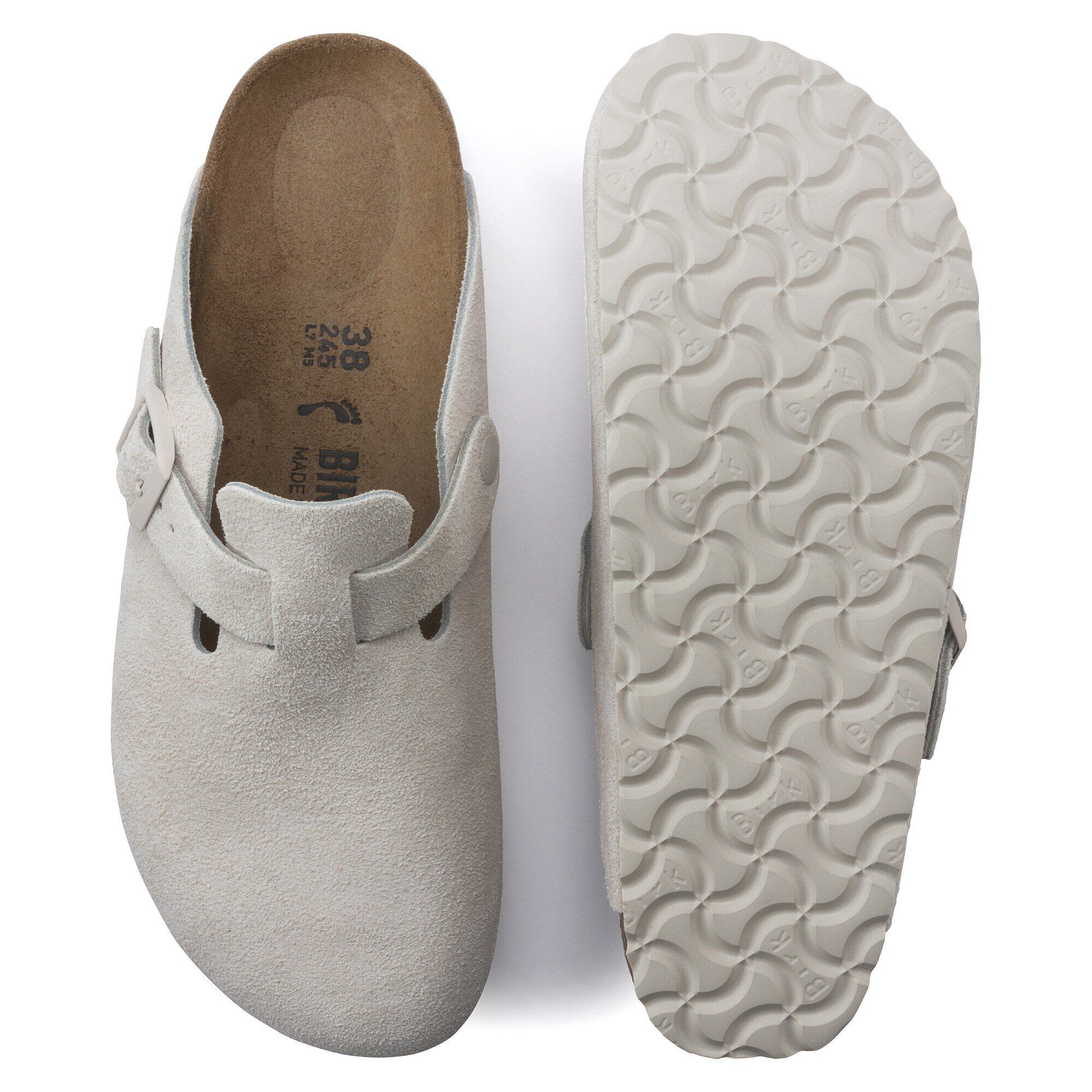 Boston Suede Leather Antique White BIRKENSTOCK