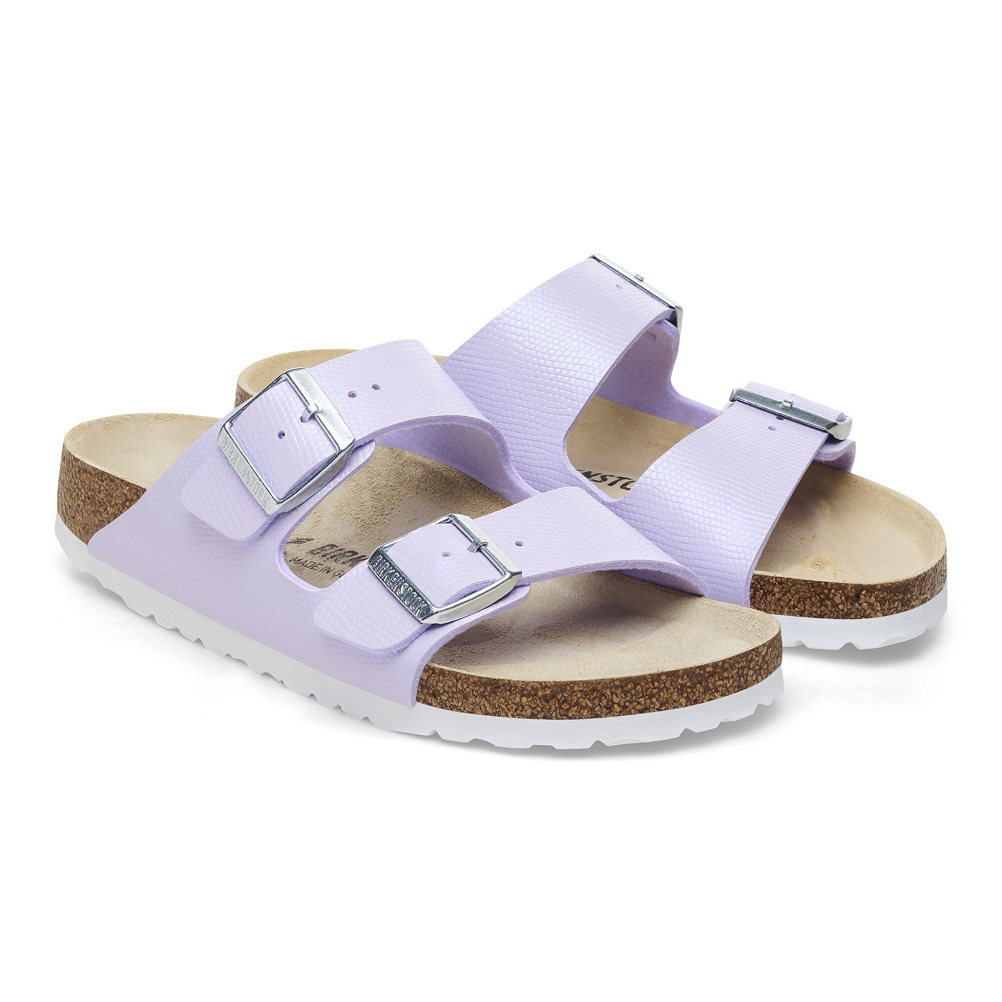 Arizona Birko-Flor Embossed Shiny Purple Fog | BIRKENSTOCK
