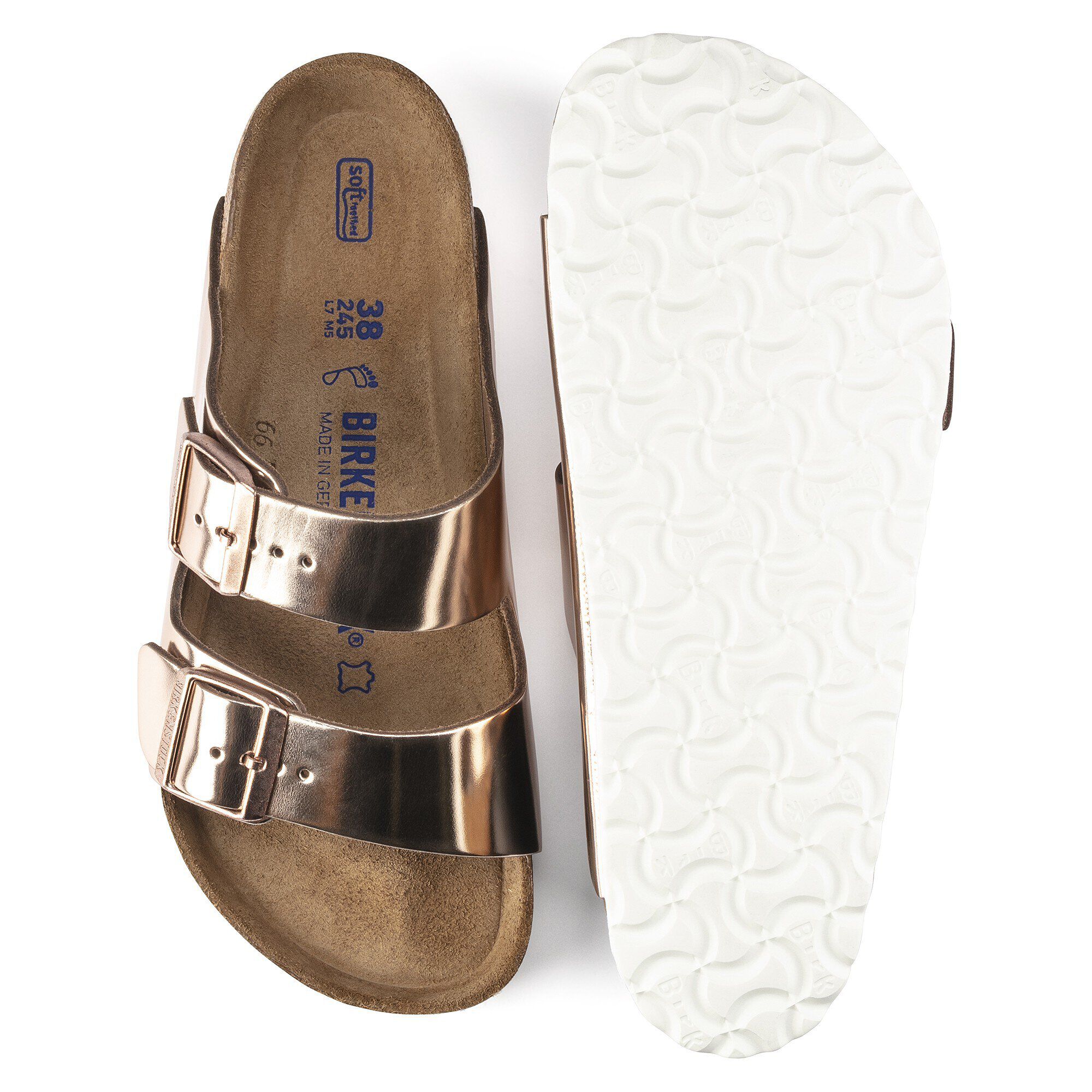 Birkenstock arizona soft shop footbed rose gold
