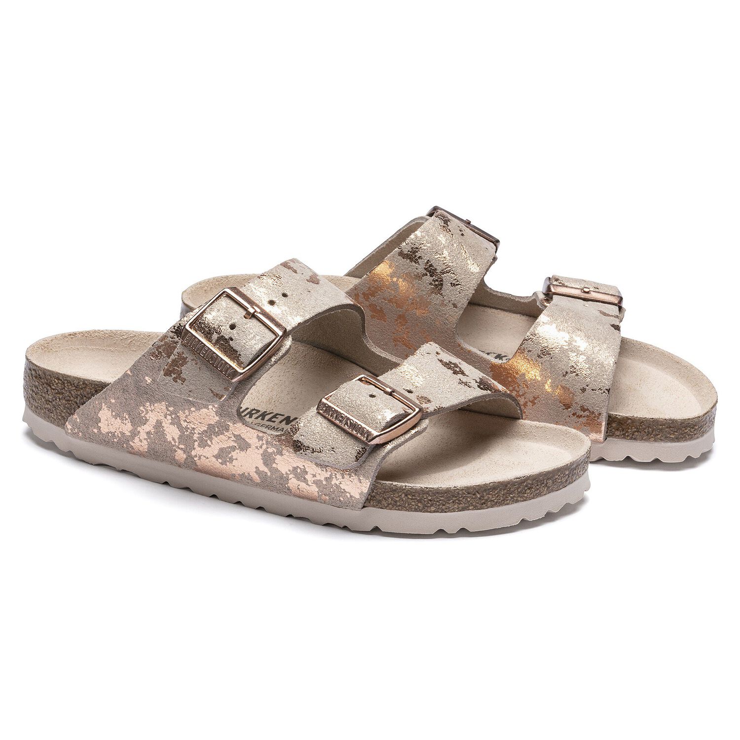birkenstock vintage metallic rose copper leather