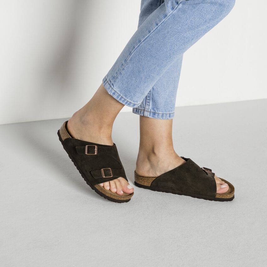 bañera adiós Hierbas Zürich Soft Footbed Suede Leather Mocha | BIRKENSTOCK