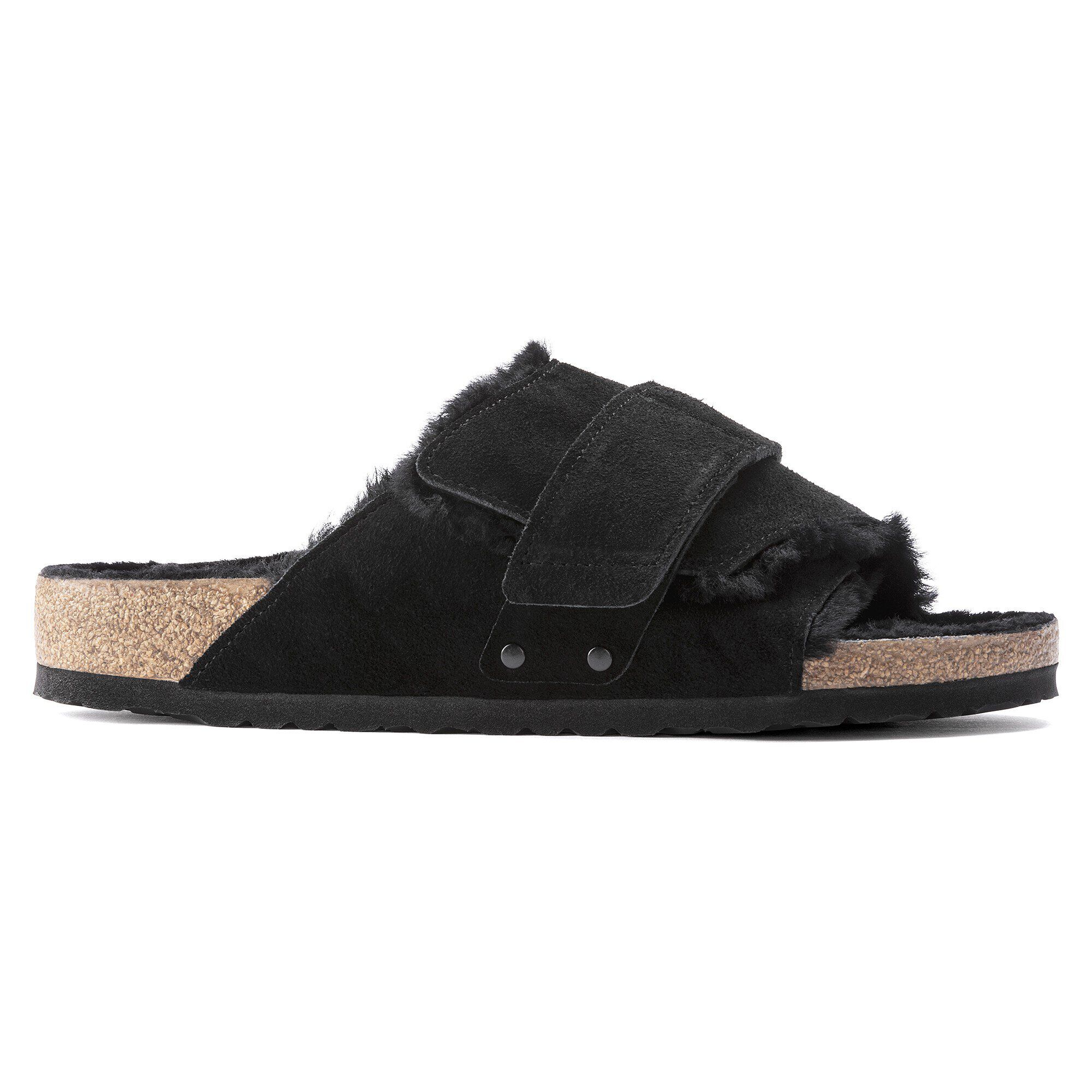 Black fur birkenstocks store