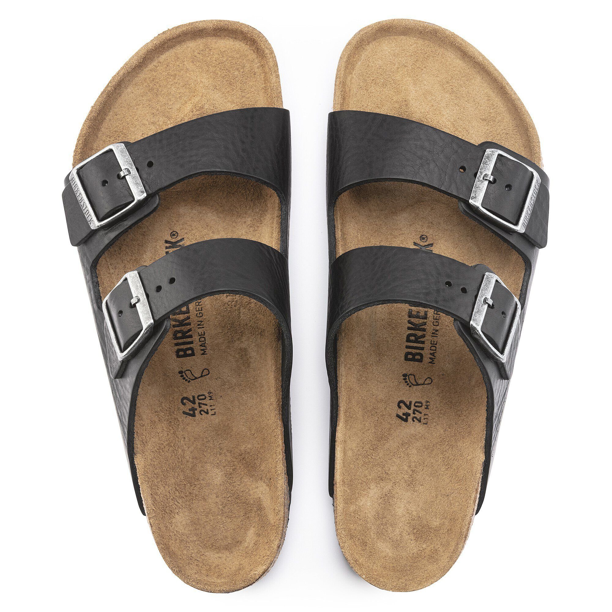 Arizona Grip Leather Vintage Wood Black | BIRKENSTOCK