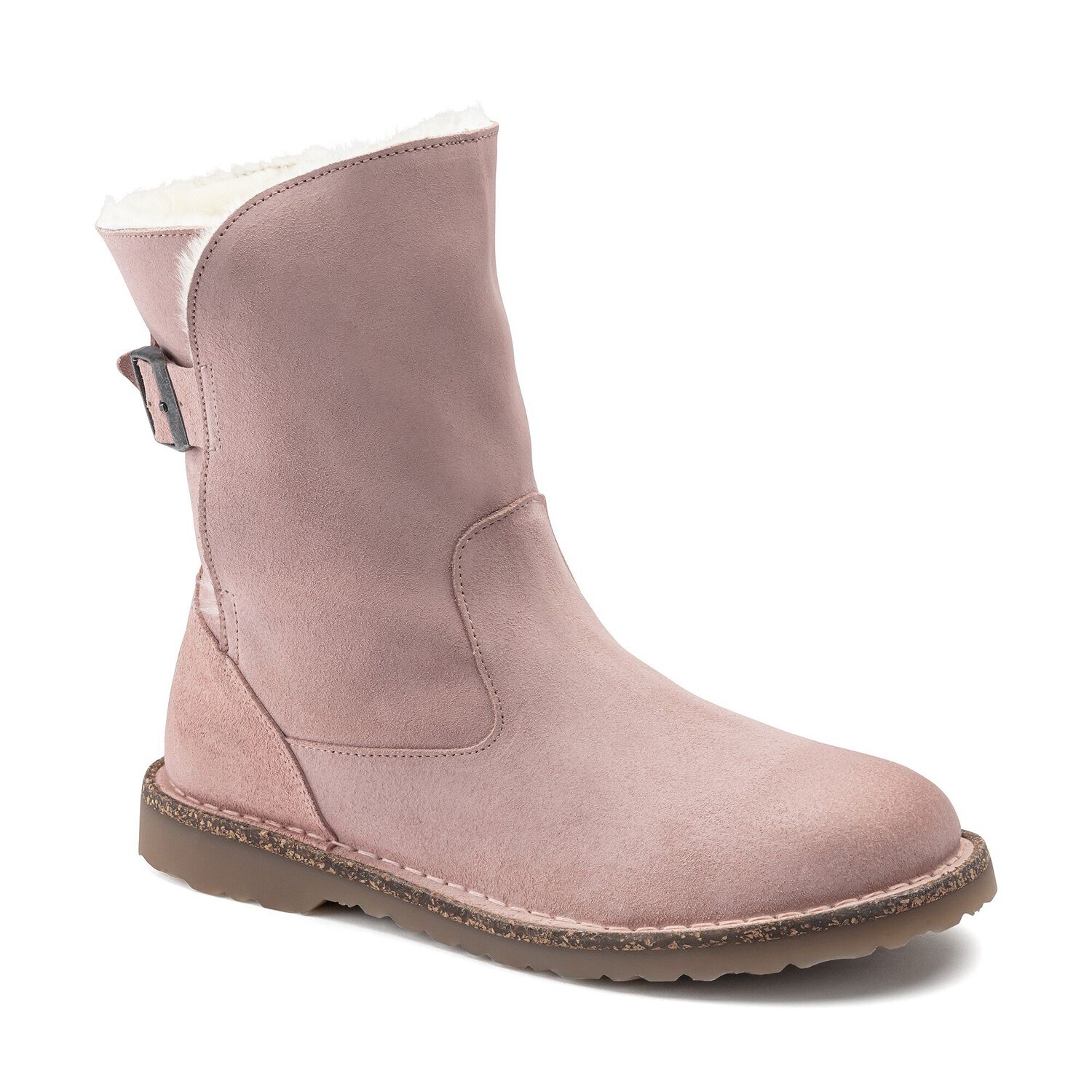 Upsalla Shearling Suede Leather Soft Pink BIRKENSTOCK
