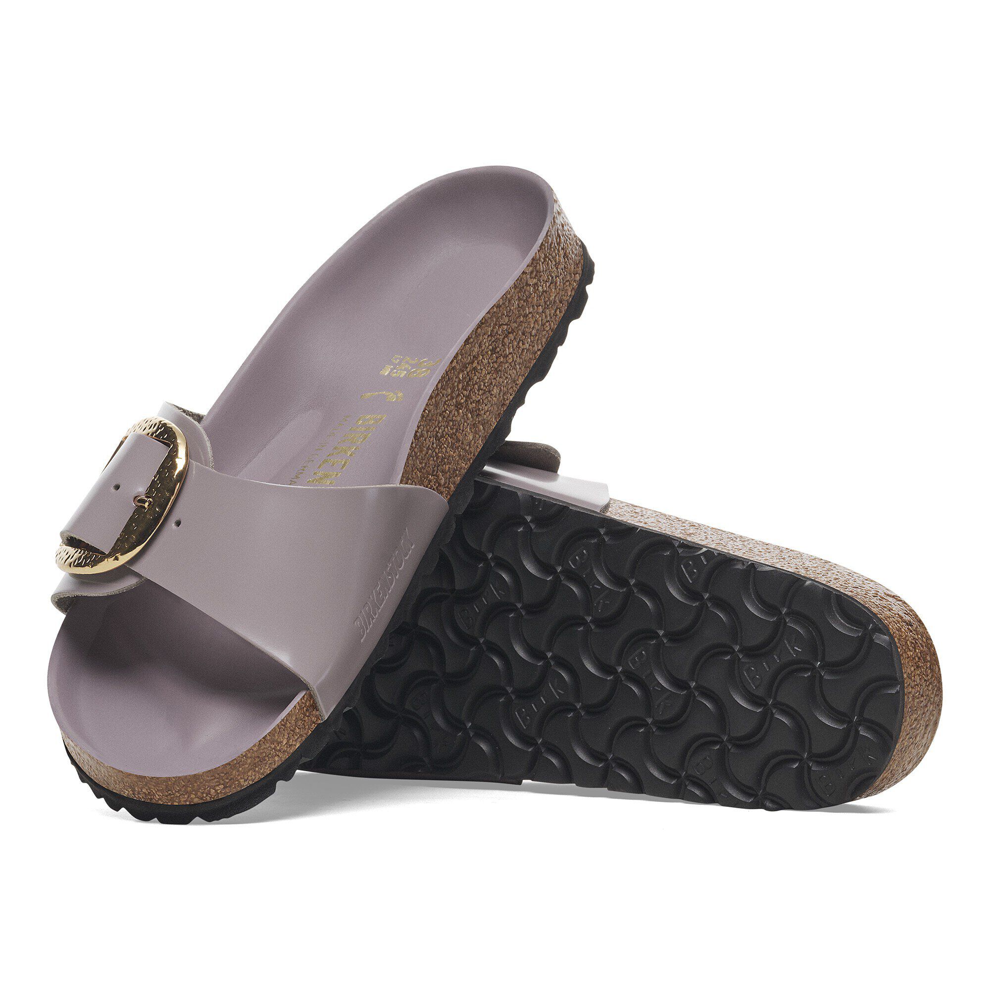 Madrid Big Buckle Natural Leather Patent
