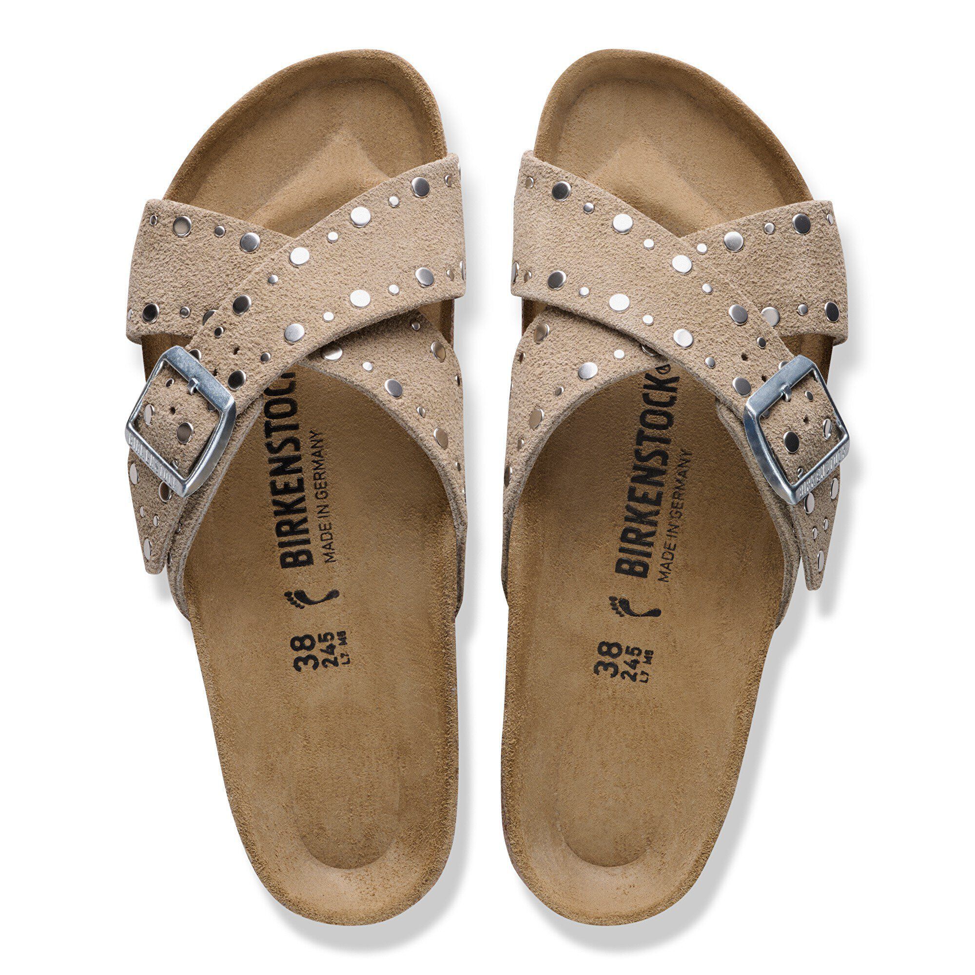 Siena Rivet Border Suede Leather - a top view