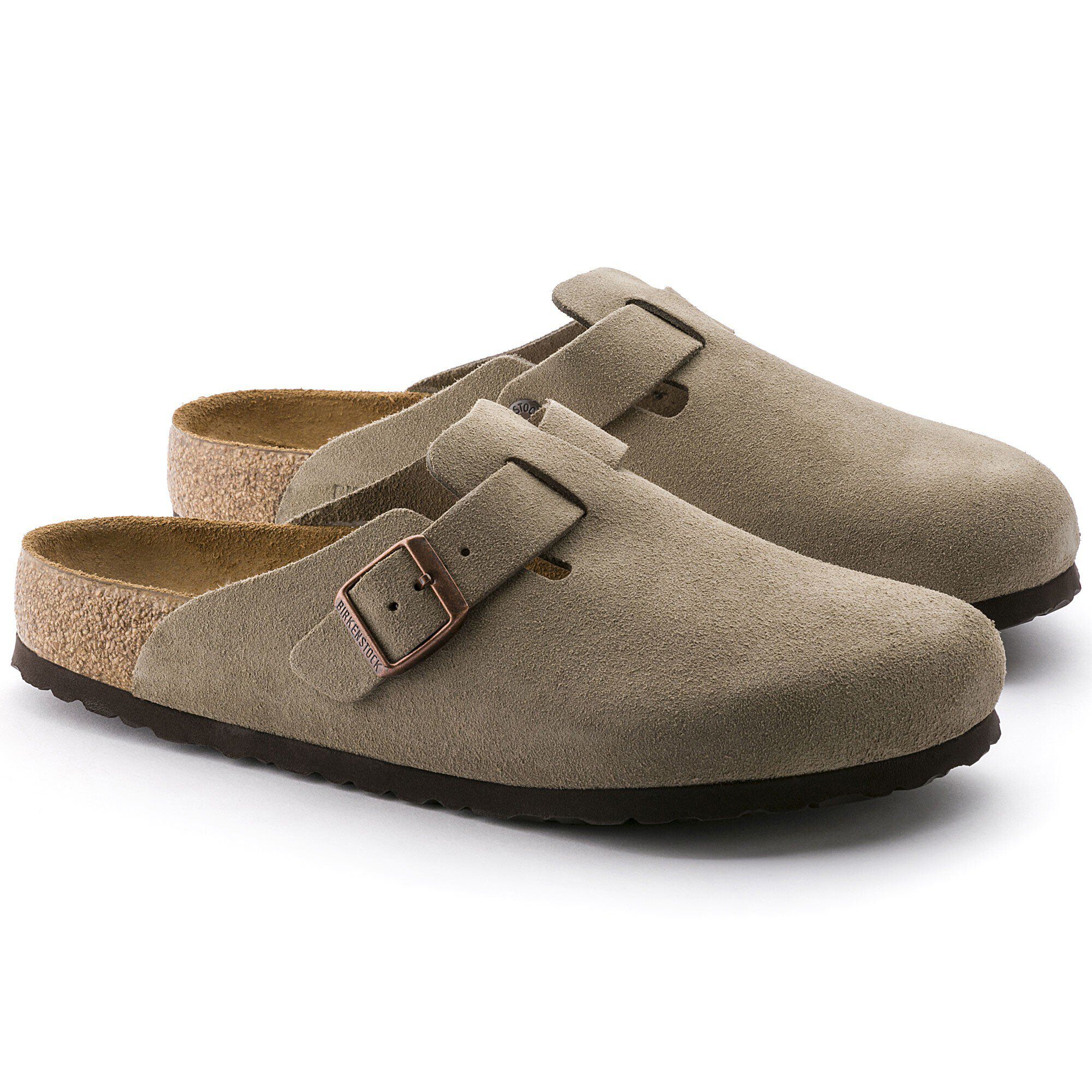 Boston Soft Footbed Suede Leather in Color Taupe