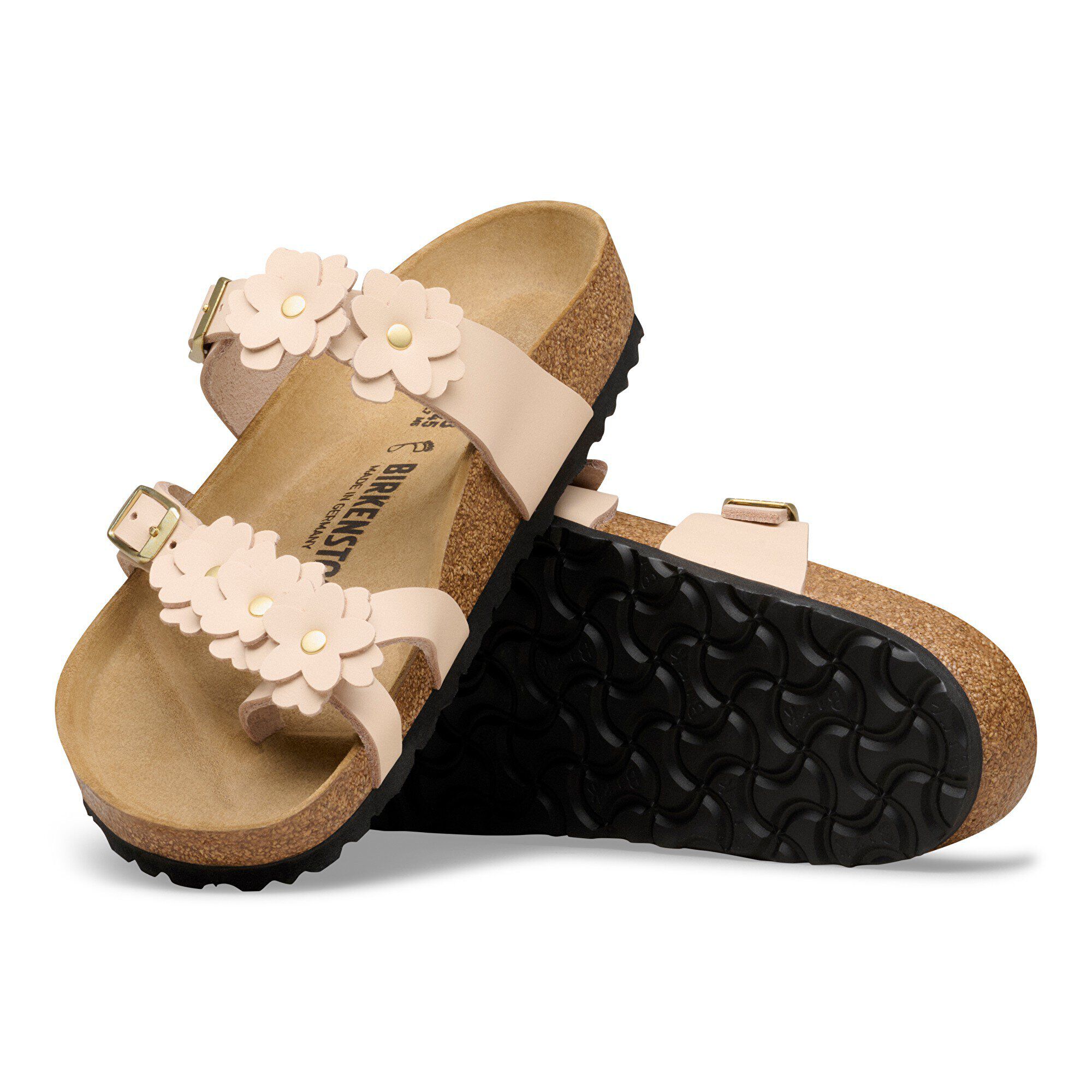 Mayari Flower Embellishment Natural Leather with outer sole details