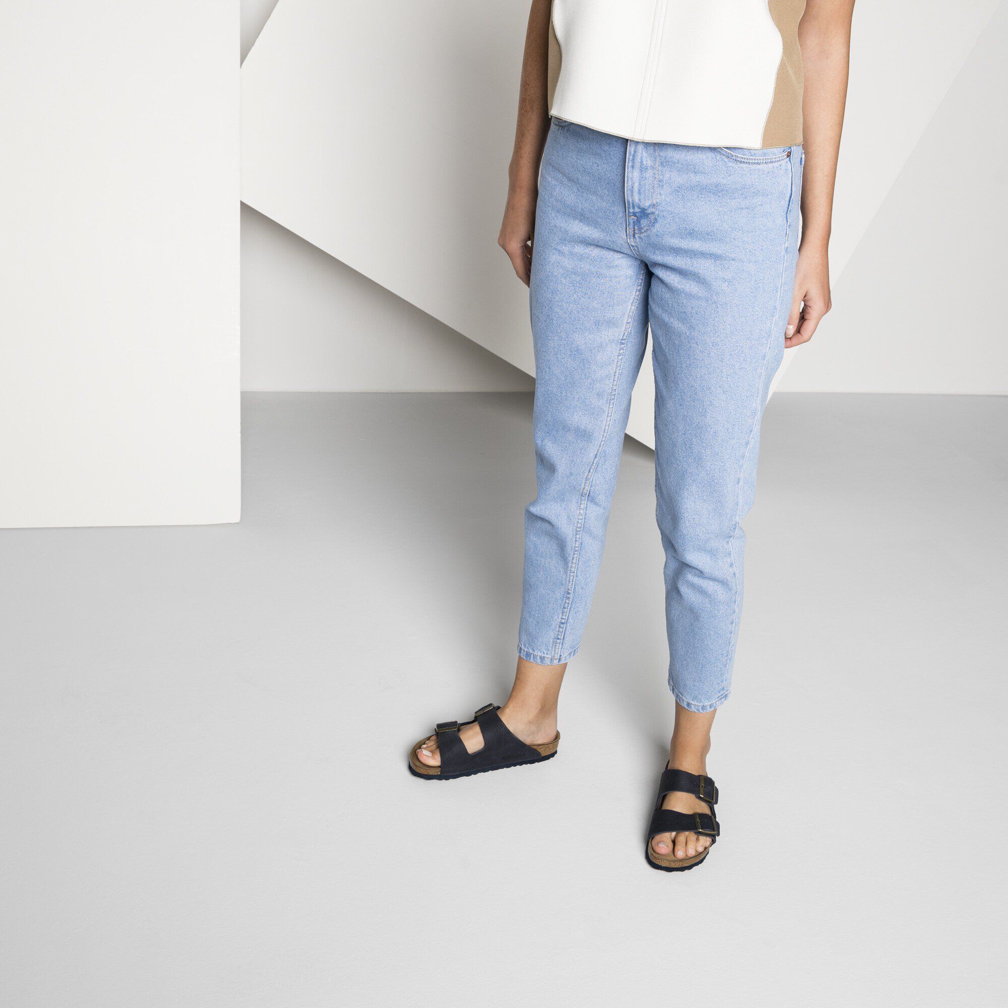 Arizona Soft Footbed Nubuck Leather with a female model